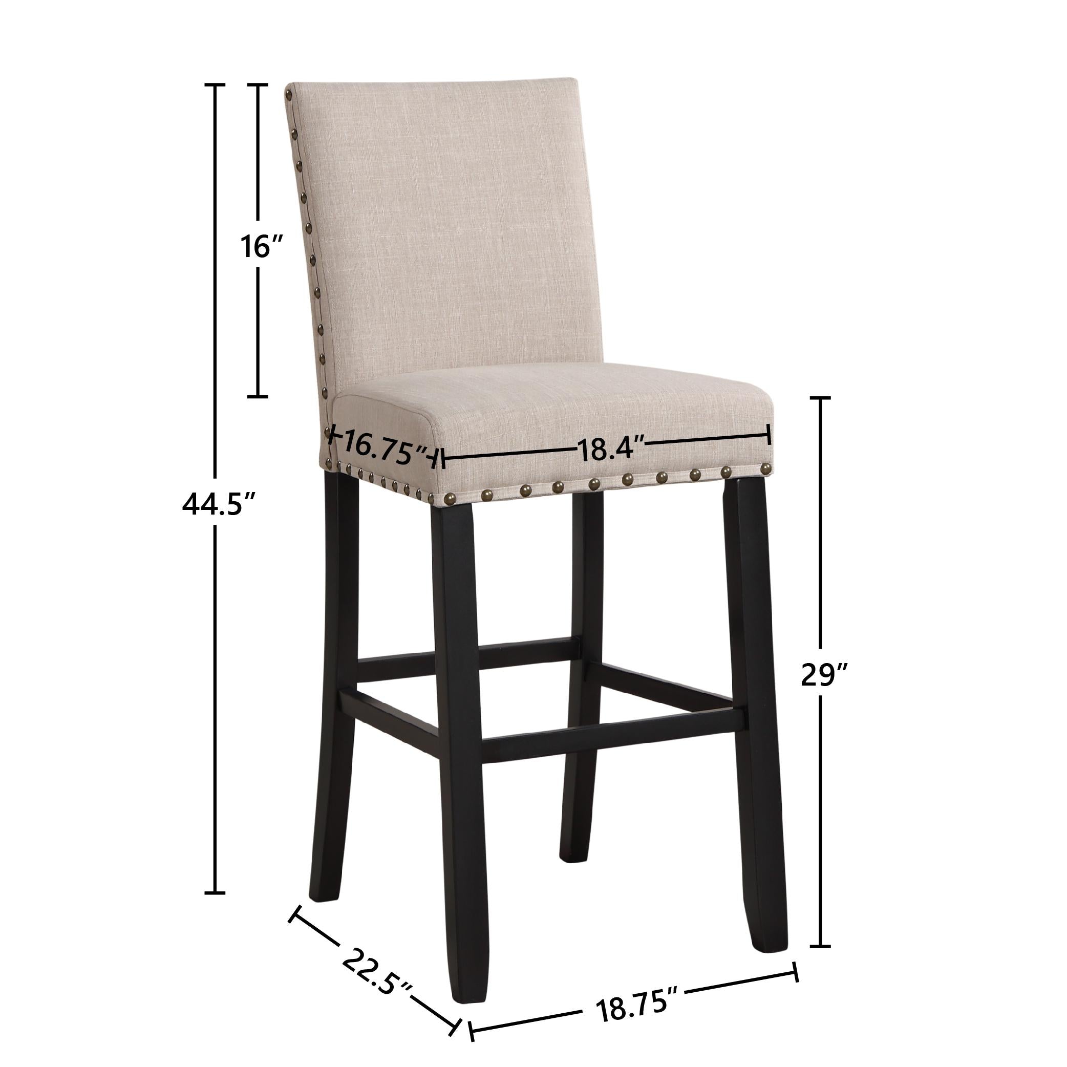 CRISPIN NATURAL BEIGE BAR CHAIR- (2/ Ctn) - Ideal Furniture (Fresno,CA)