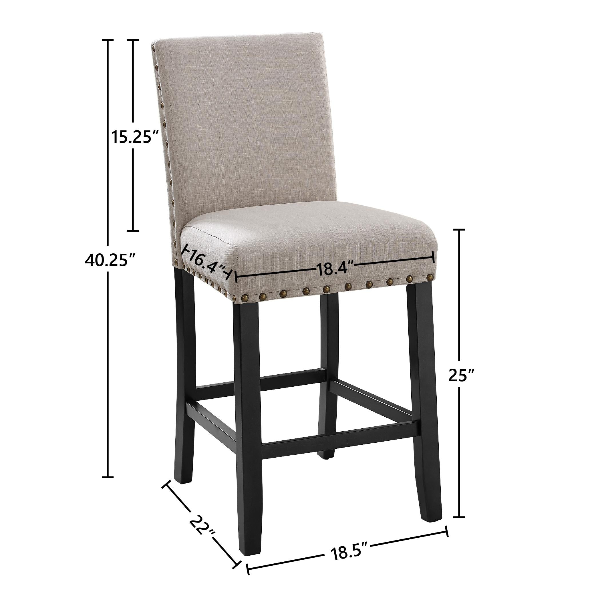CRISPIN NATURAL BEIGE COUNTER CHAIR- (2/Ctn) - Ideal Furniture (Fresno,CA)