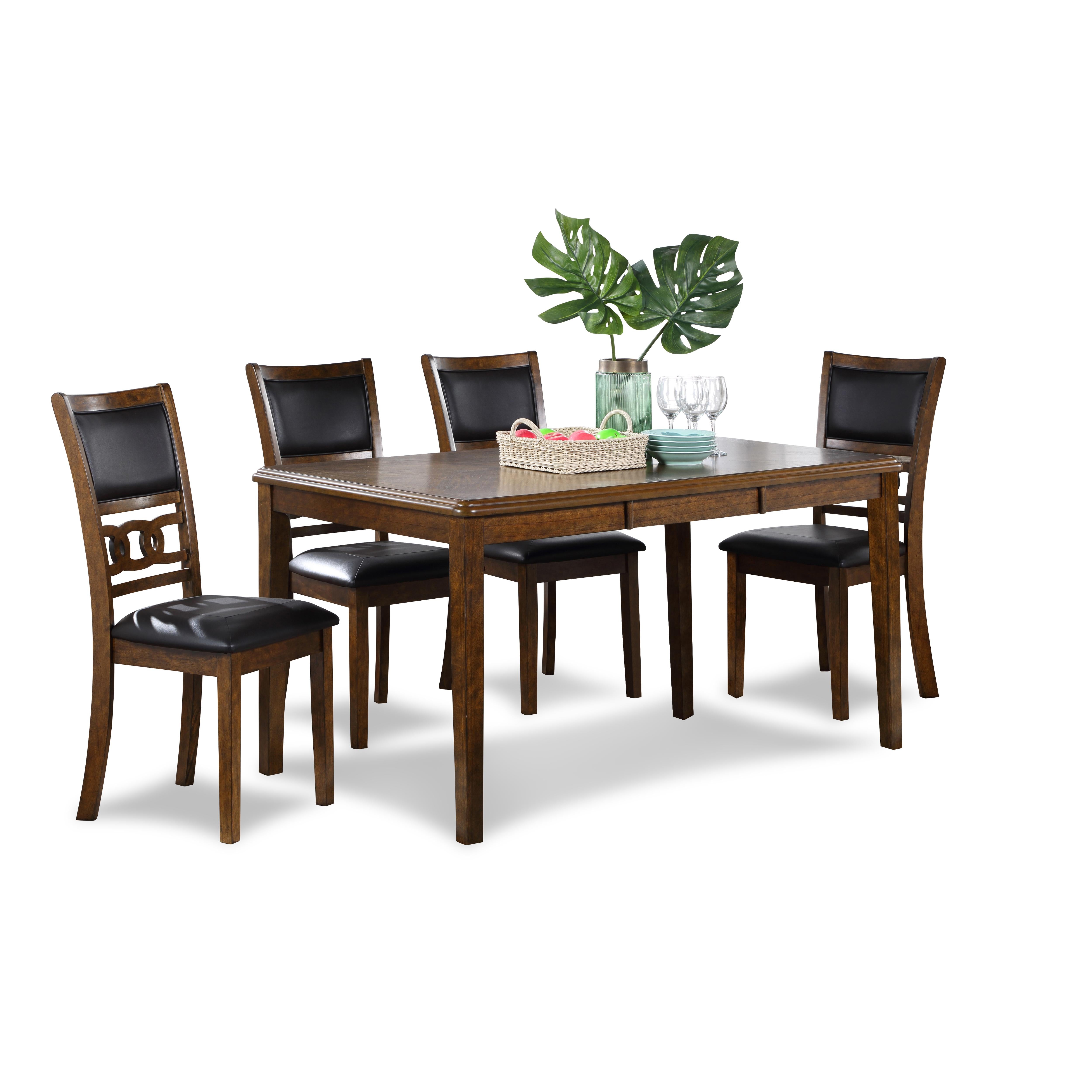 GIA 60" DINING TABLE+CHAIRS (5 PCS/CTN) -BROWN - Ideal Furniture (Fresno,CA)