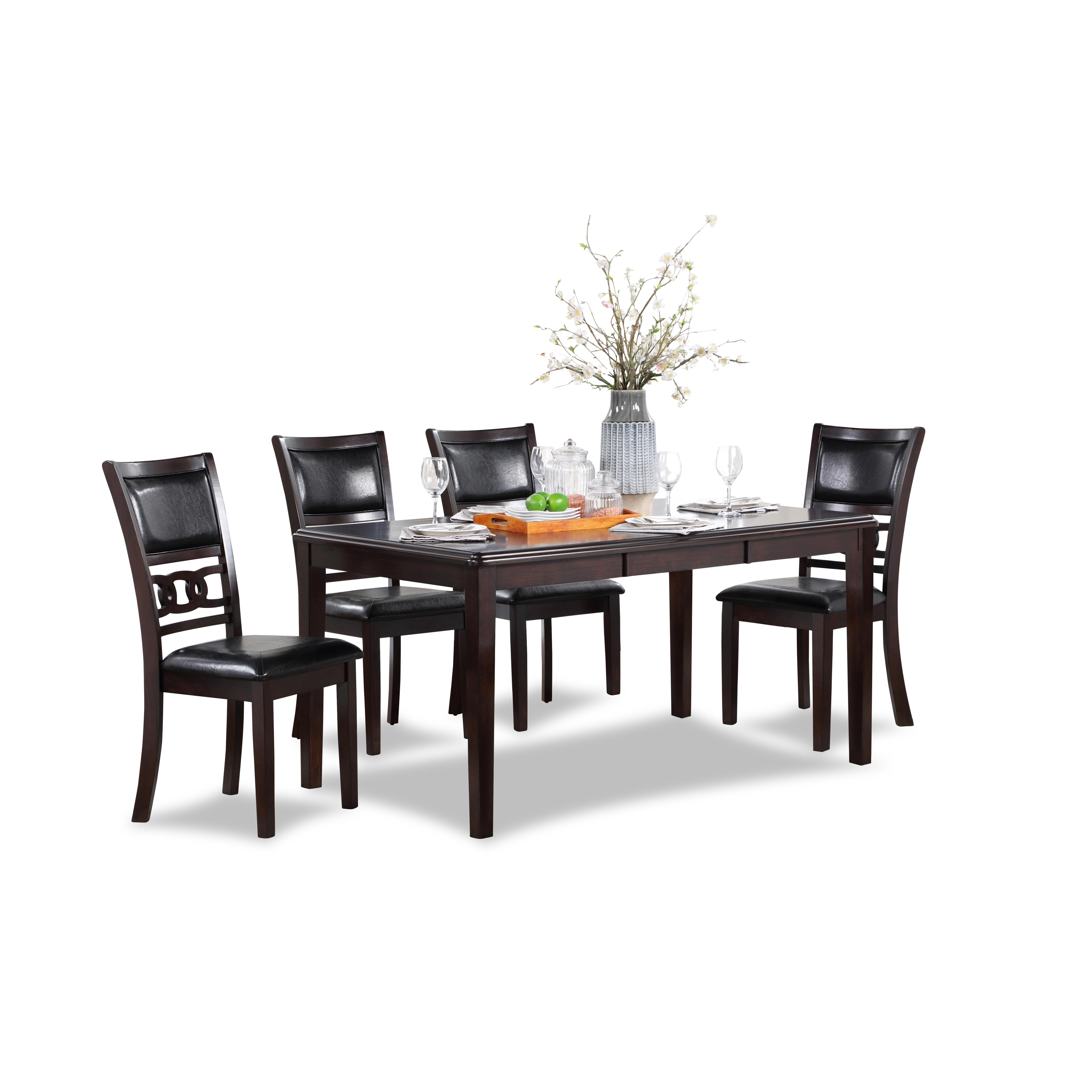 GIA 60" DINING TABLE+CHAIRS (5 PCS/CTN) -EBONY - Ideal Furniture (Fresno,CA)