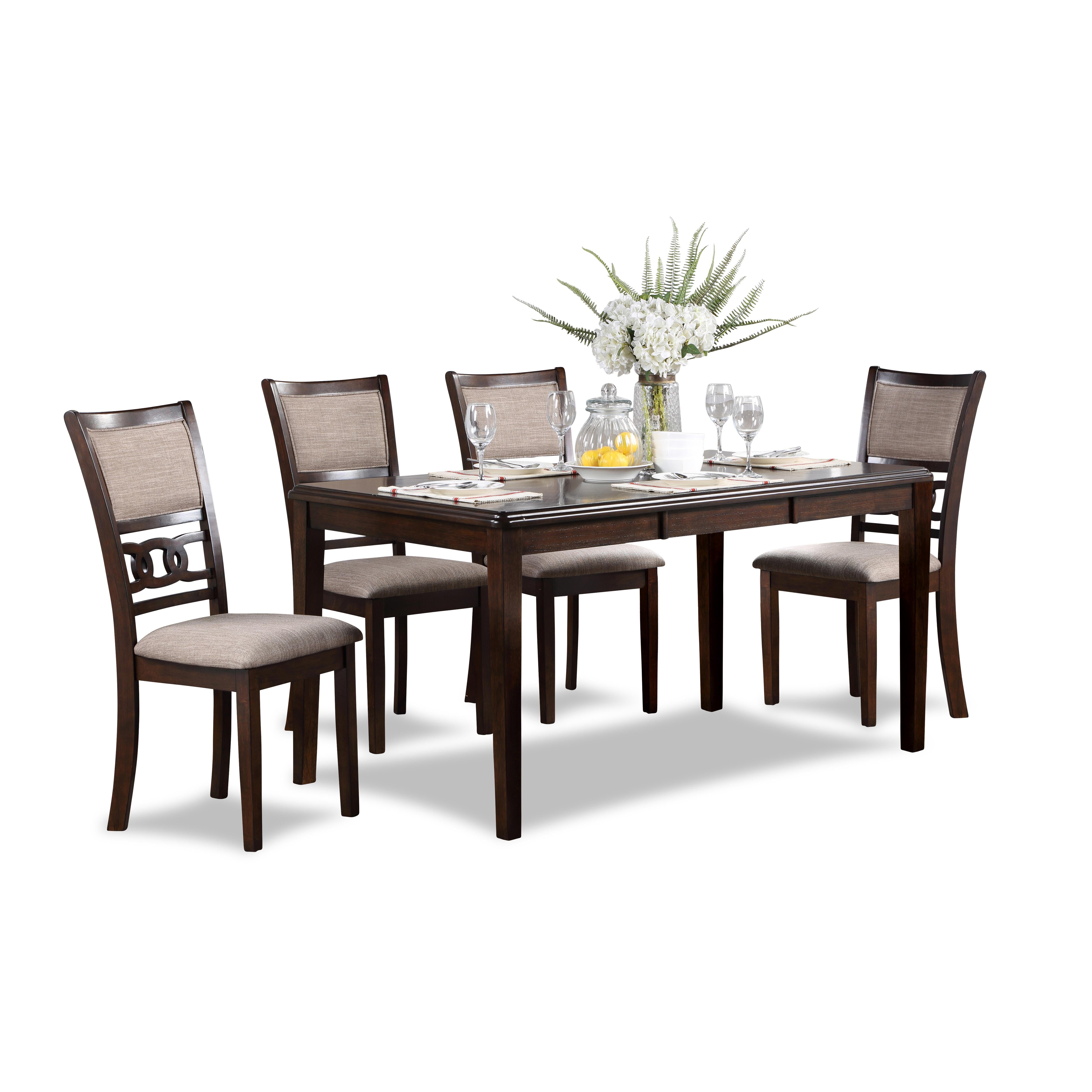 GIA 60" DINING TABLE+CHAIRS (5 PCS/CTN) -CHERRY - Ideal Furniture (Fresno,CA)