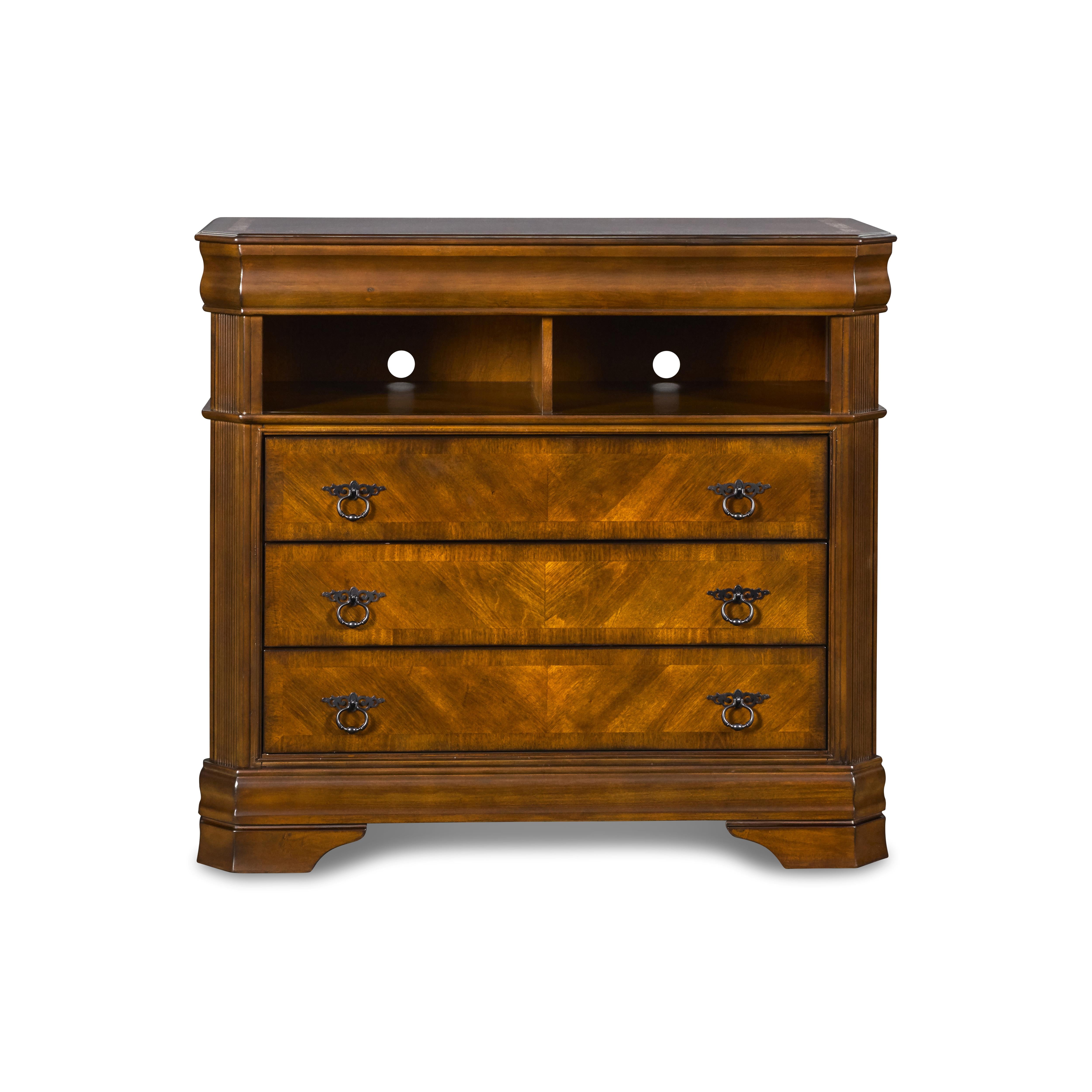 SHERIDAN MEDIA CHEST- BURNISHED CHERRY - Ideal Furniture (Fresno,CA)