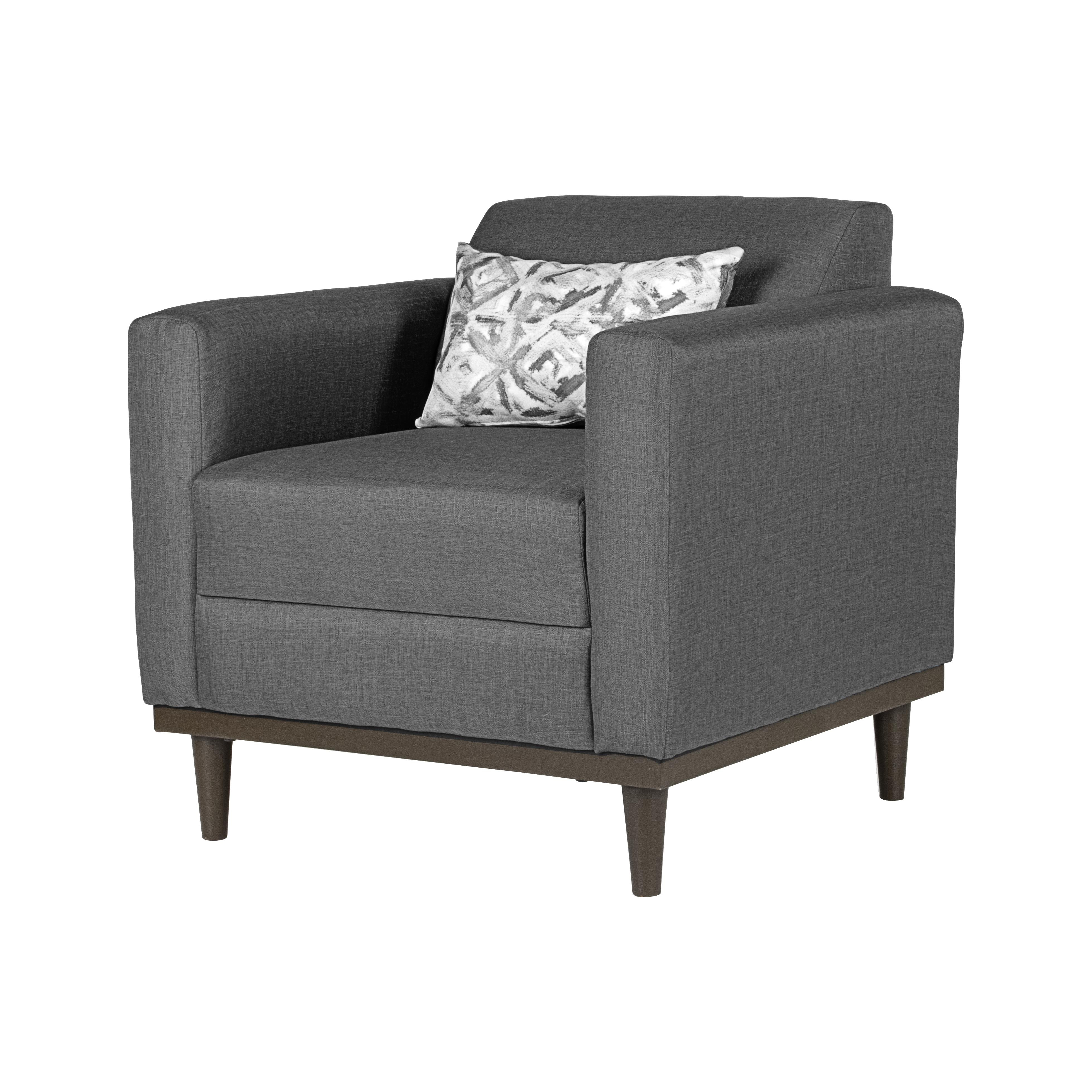 AIDEN CHAIR W/1 THROW PILLOW-SILVER GRAY - Ideal Furniture (Fresno,CA)