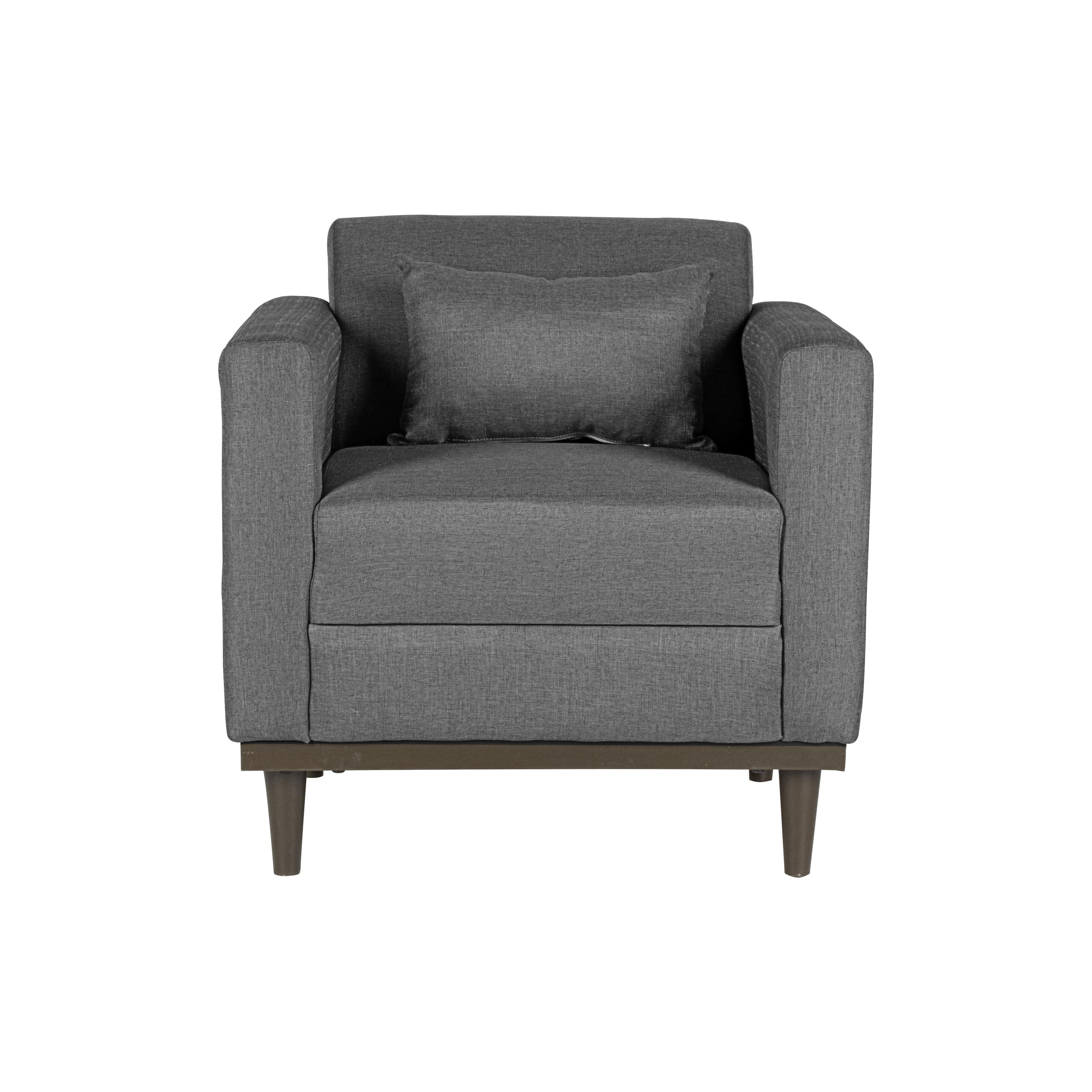 AIDEN CHAIR W/1 THROW PILLOW-SILVER GRAY - Ideal Furniture (Fresno,CA)