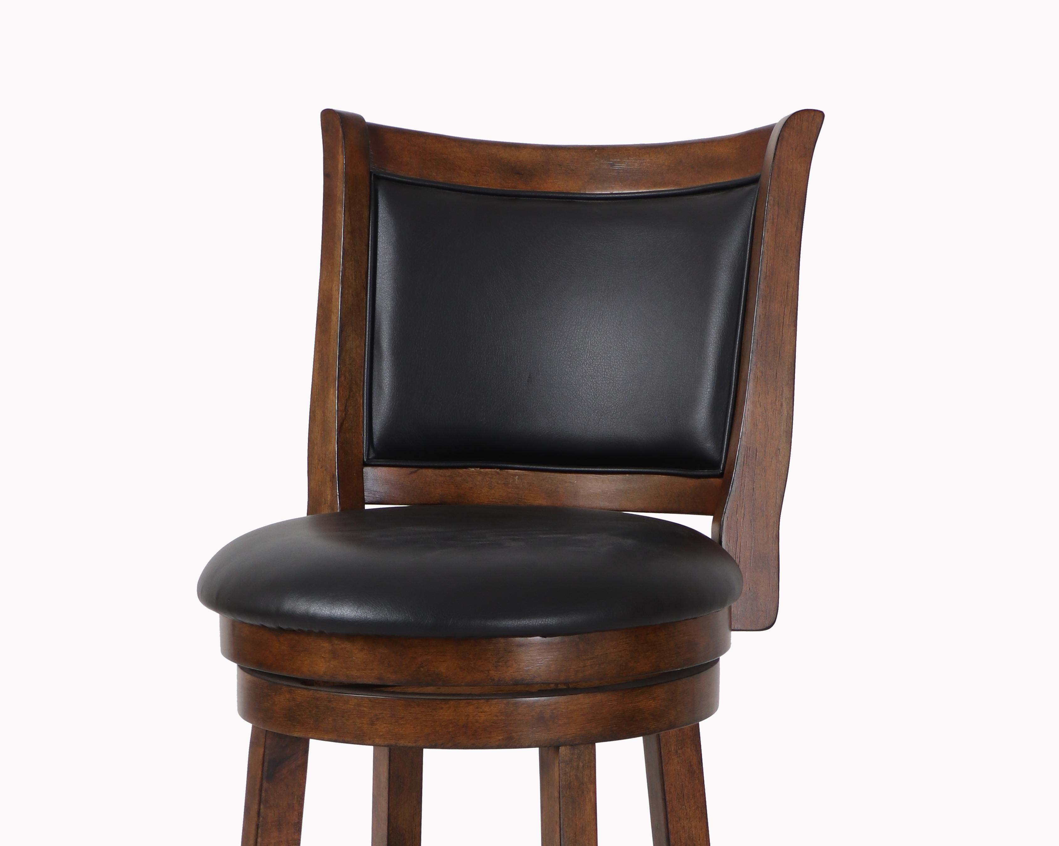 BRISTOL 24" COUNTER STOOL-DK BROWN W/PU SEAT - Ideal Furniture (Fresno,CA)