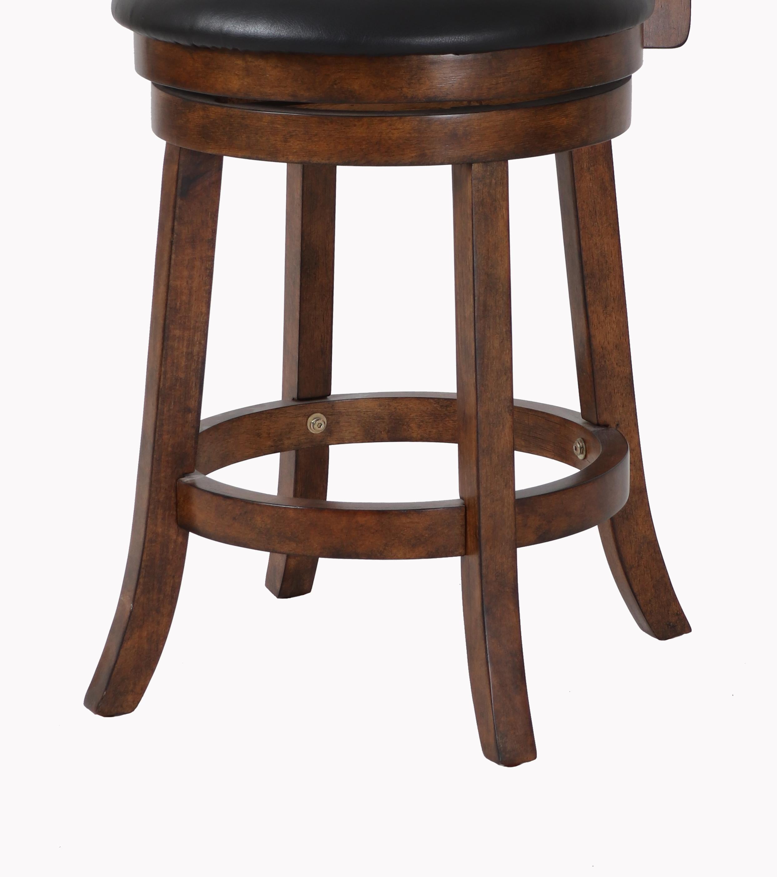 BRISTOL 24" COUNTER STOOL-DK BROWN W/PU SEAT - Ideal Furniture (Fresno,CA)