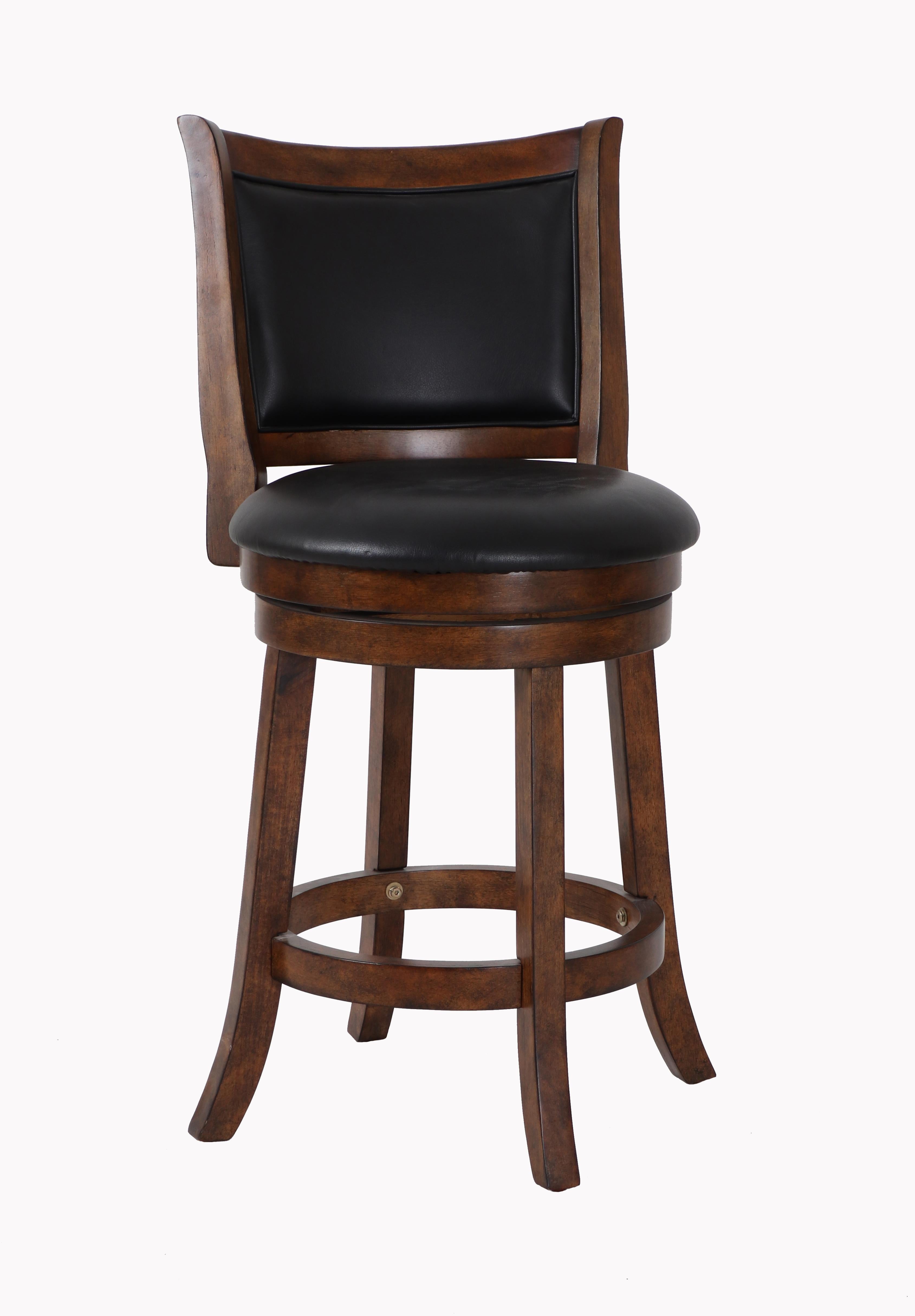 BRISTOL 24" COUNTER STOOL-DK BROWN W/PU SEAT - Ideal Furniture (Fresno,CA)