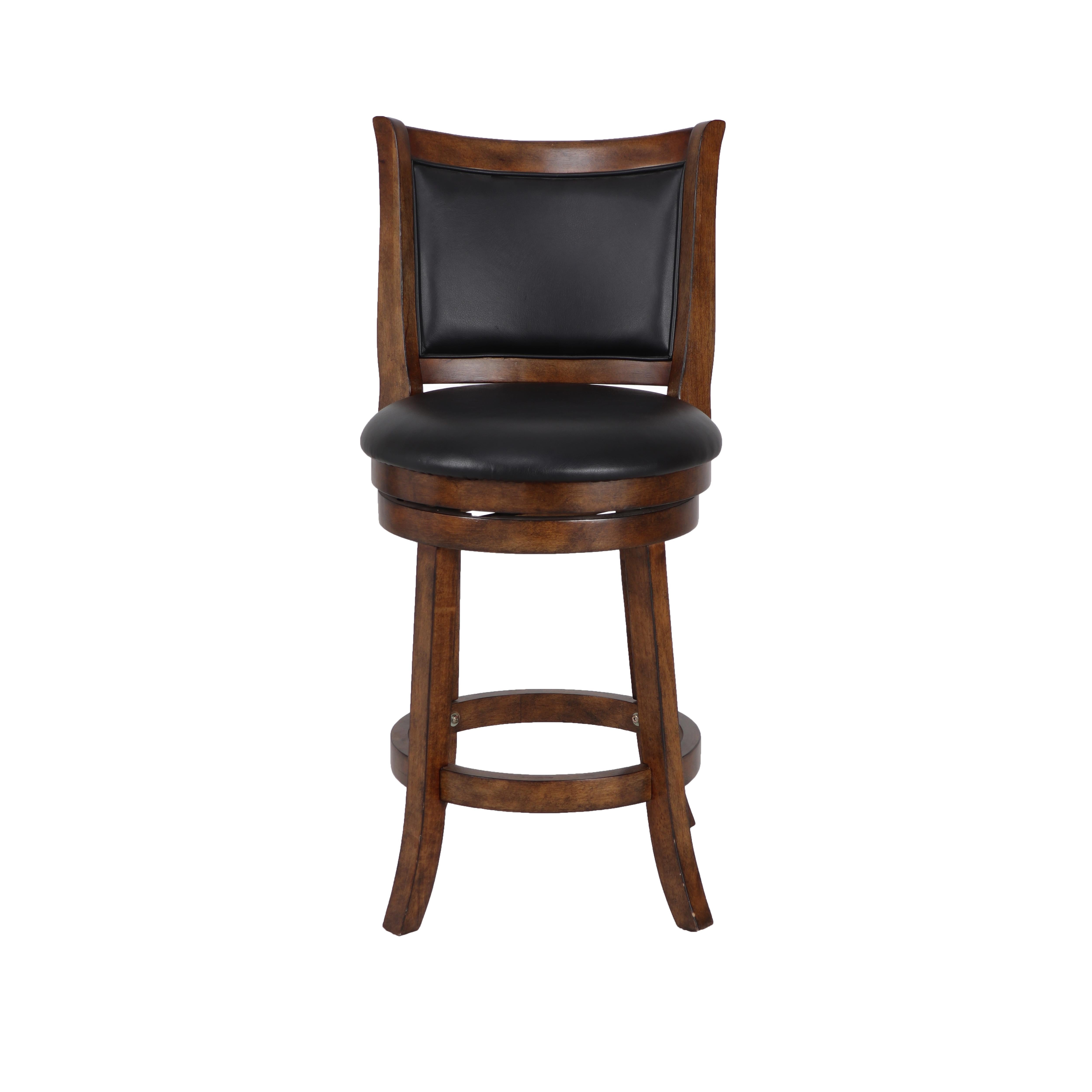 BRISTOL 24" COUNTER STOOL-DK BROWN W/PU SEAT - Ideal Furniture (Fresno,CA)
