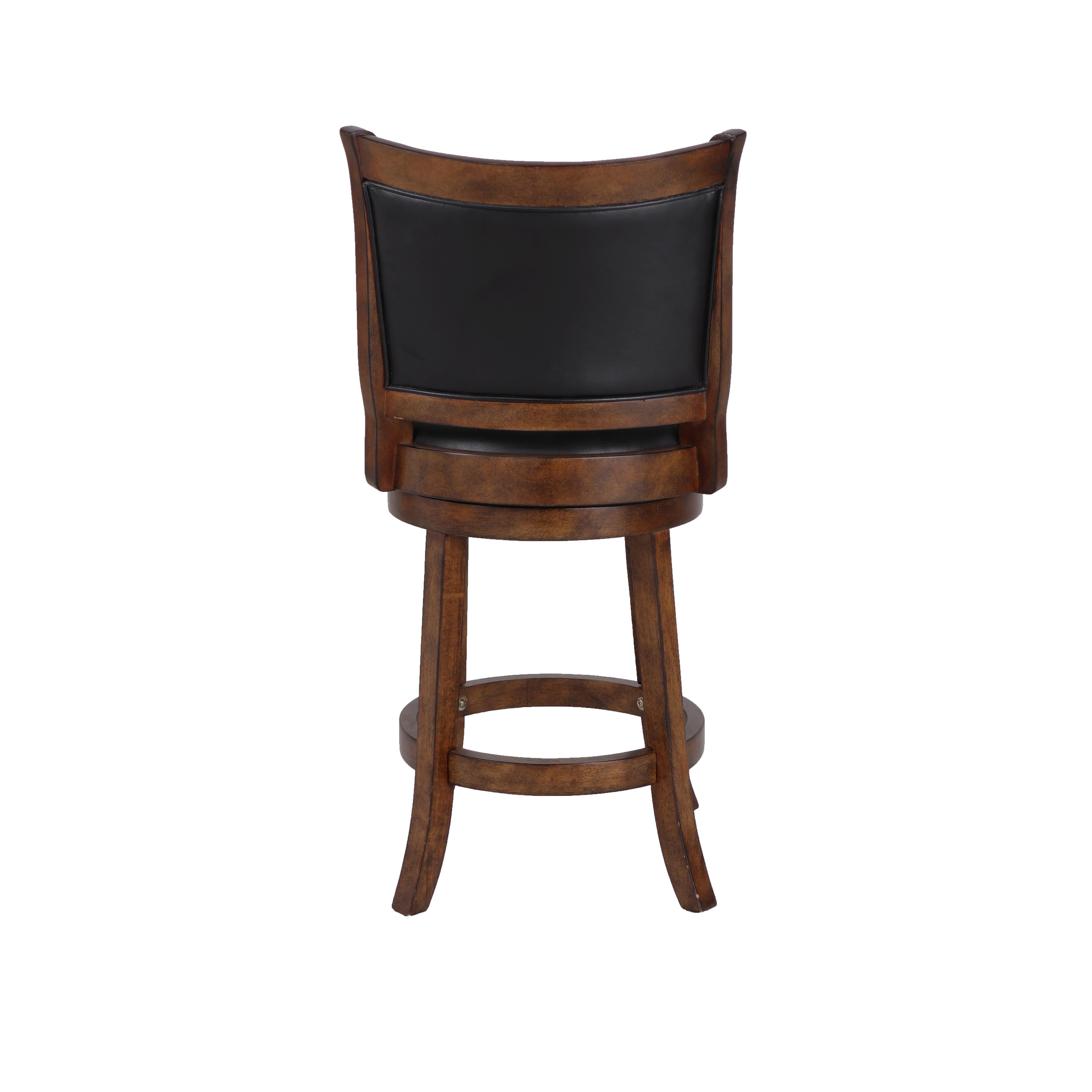 BRISTOL 24" COUNTER STOOL-DK BROWN W/PU SEAT - Ideal Furniture (Fresno,CA)