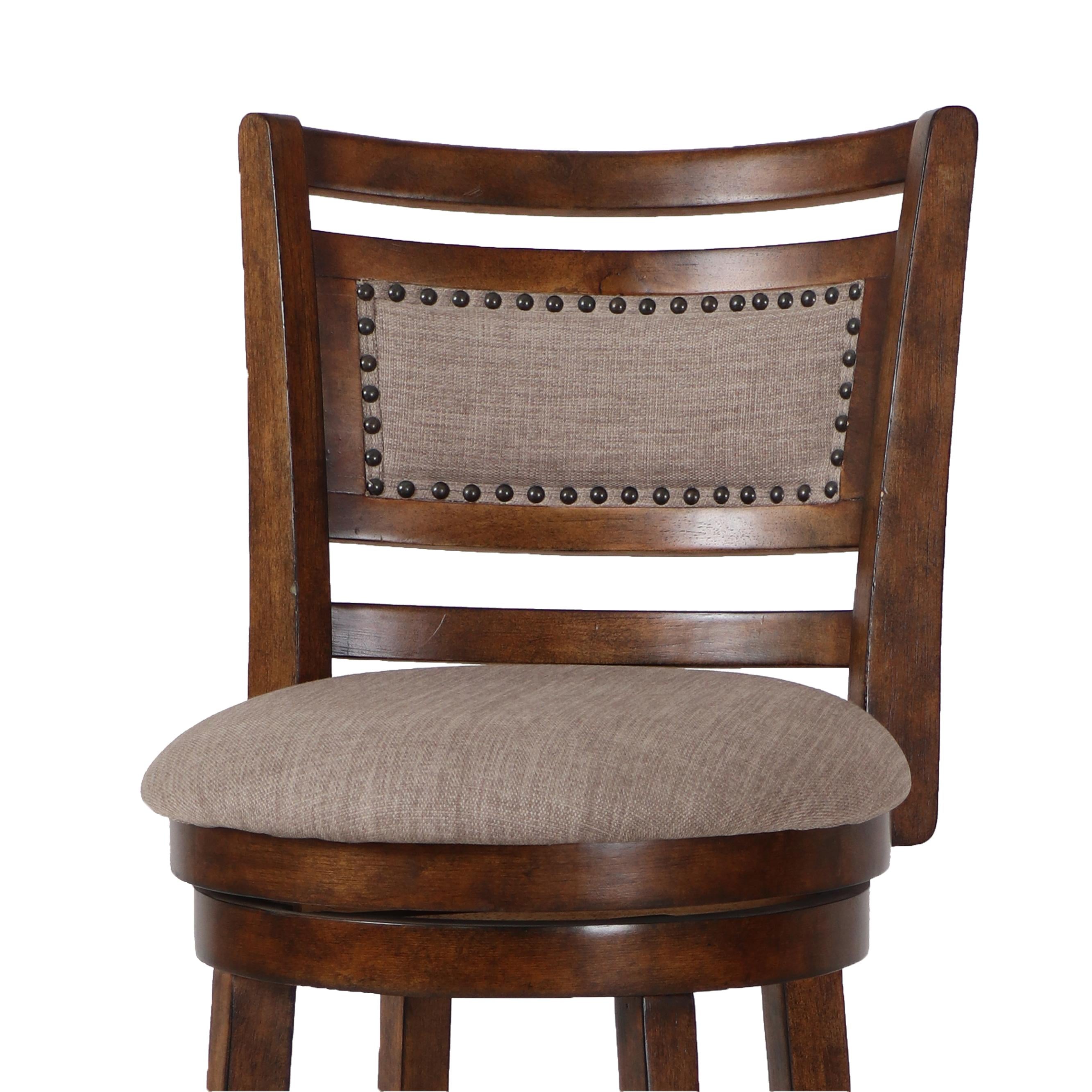 ABERDEEN 29" BAR STOOL-DK BROWN W/FABRIC SEAT - Ideal Furniture (Fresno,CA)