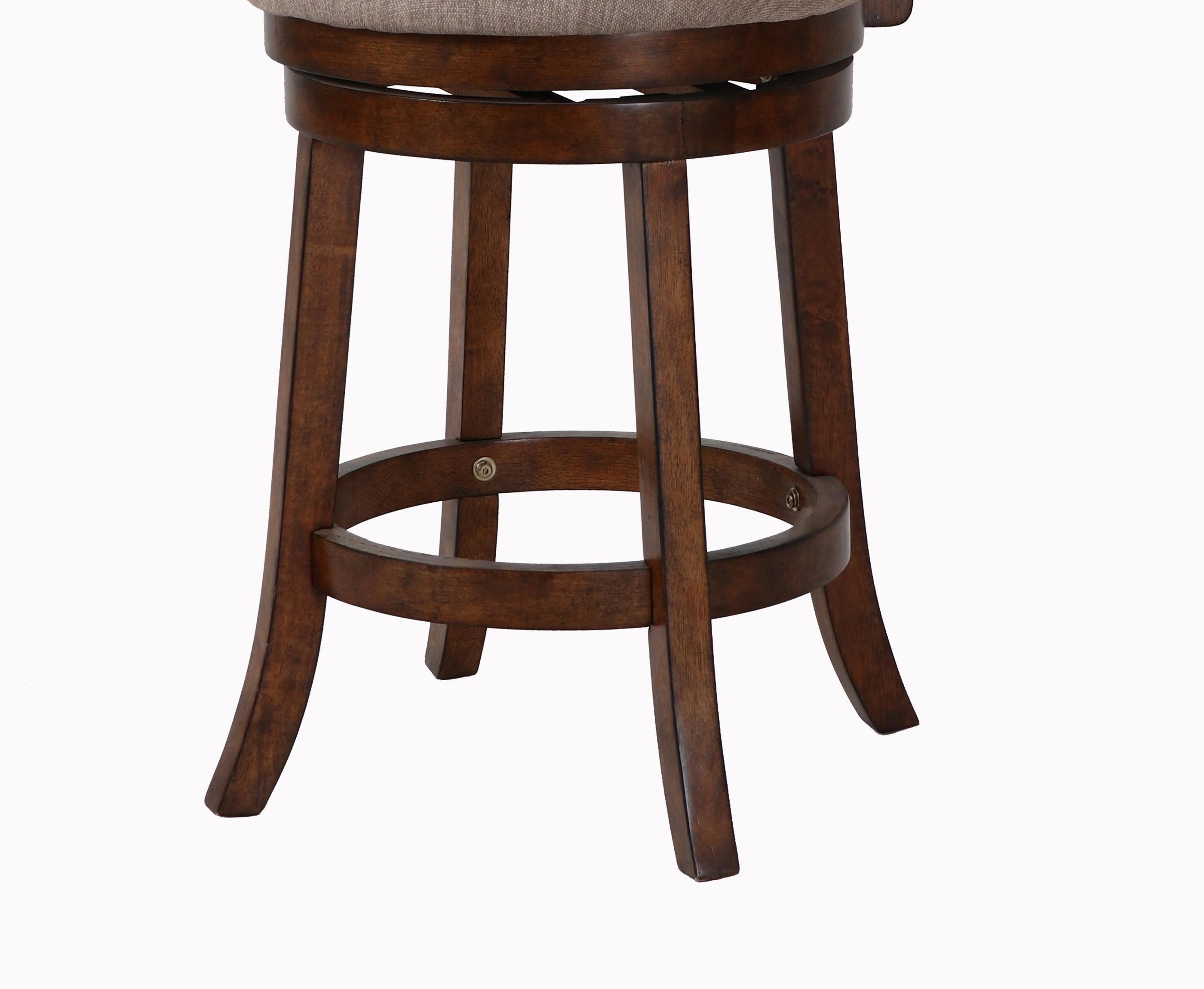 ABERDEEN 24" COUNTER STOOL-DK BROWN W/FABRIC SEAT - Ideal Furniture (Fresno,CA)
