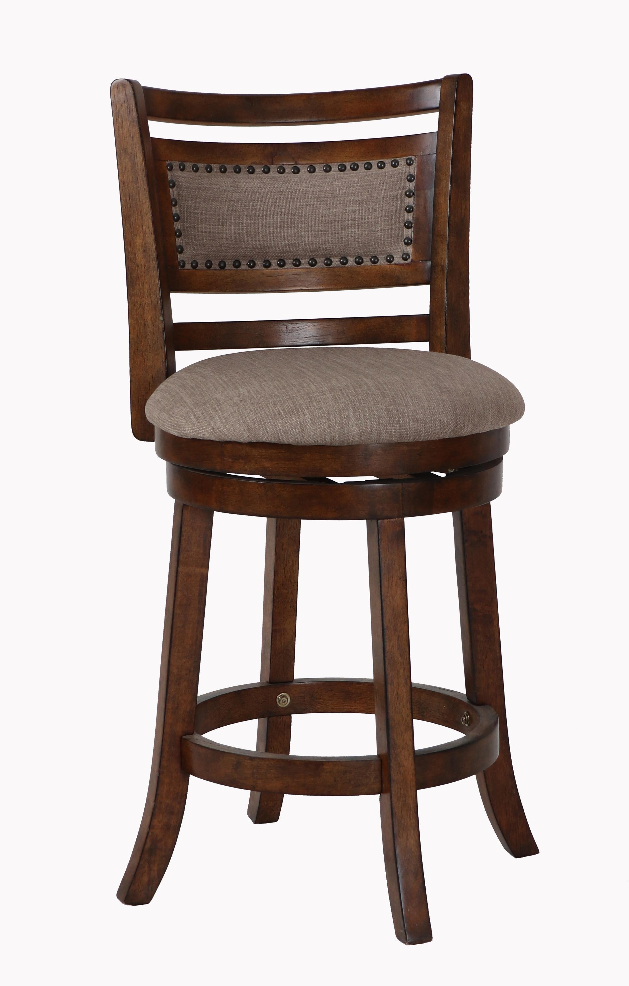 ABERDEEN 24" COUNTER STOOL-DK BROWN W/FABRIC SEAT - Ideal Furniture (Fresno,CA)