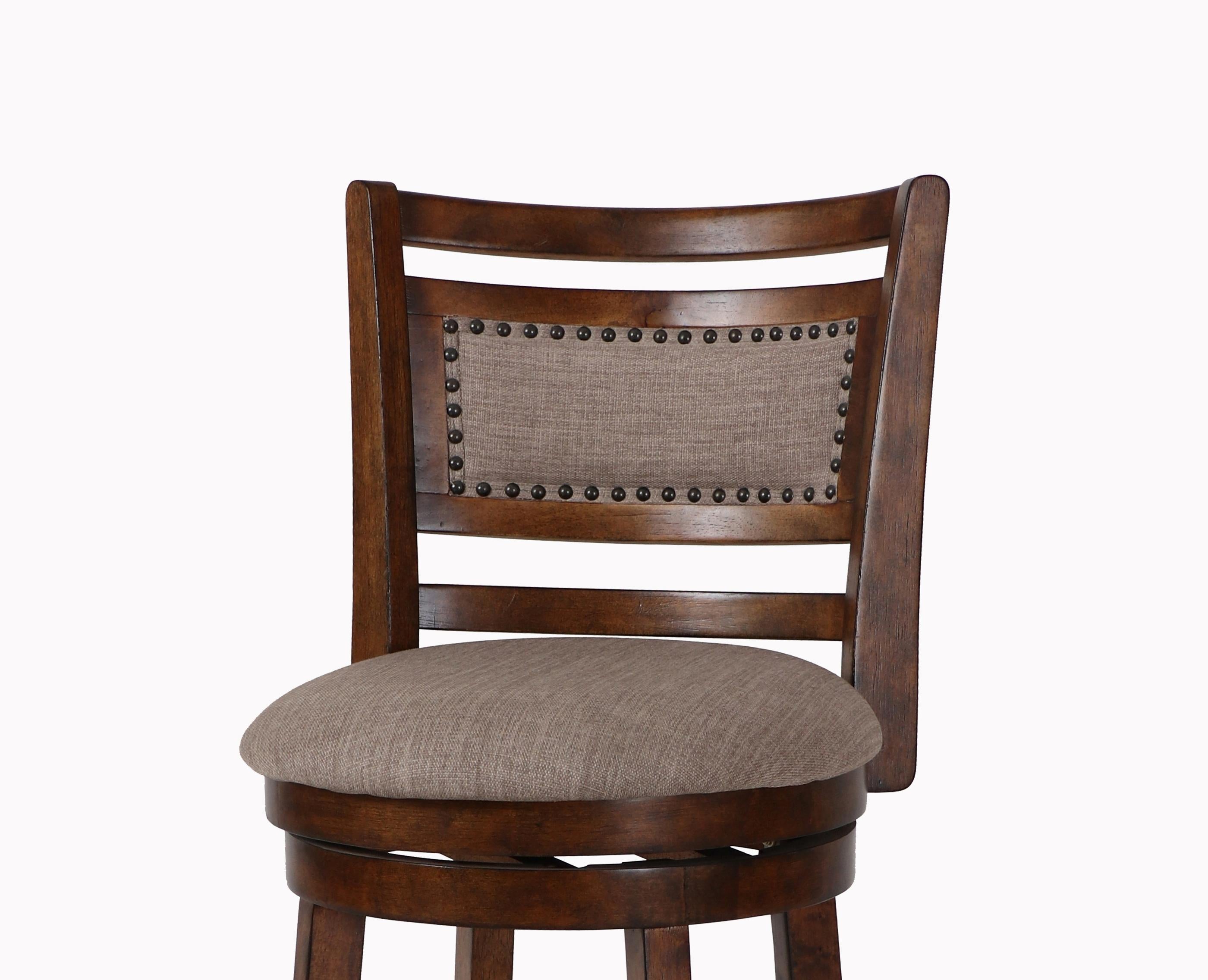 ABERDEEN 24" COUNTER STOOL-DK BROWN W/FABRIC SEAT - Ideal Furniture (Fresno,CA)