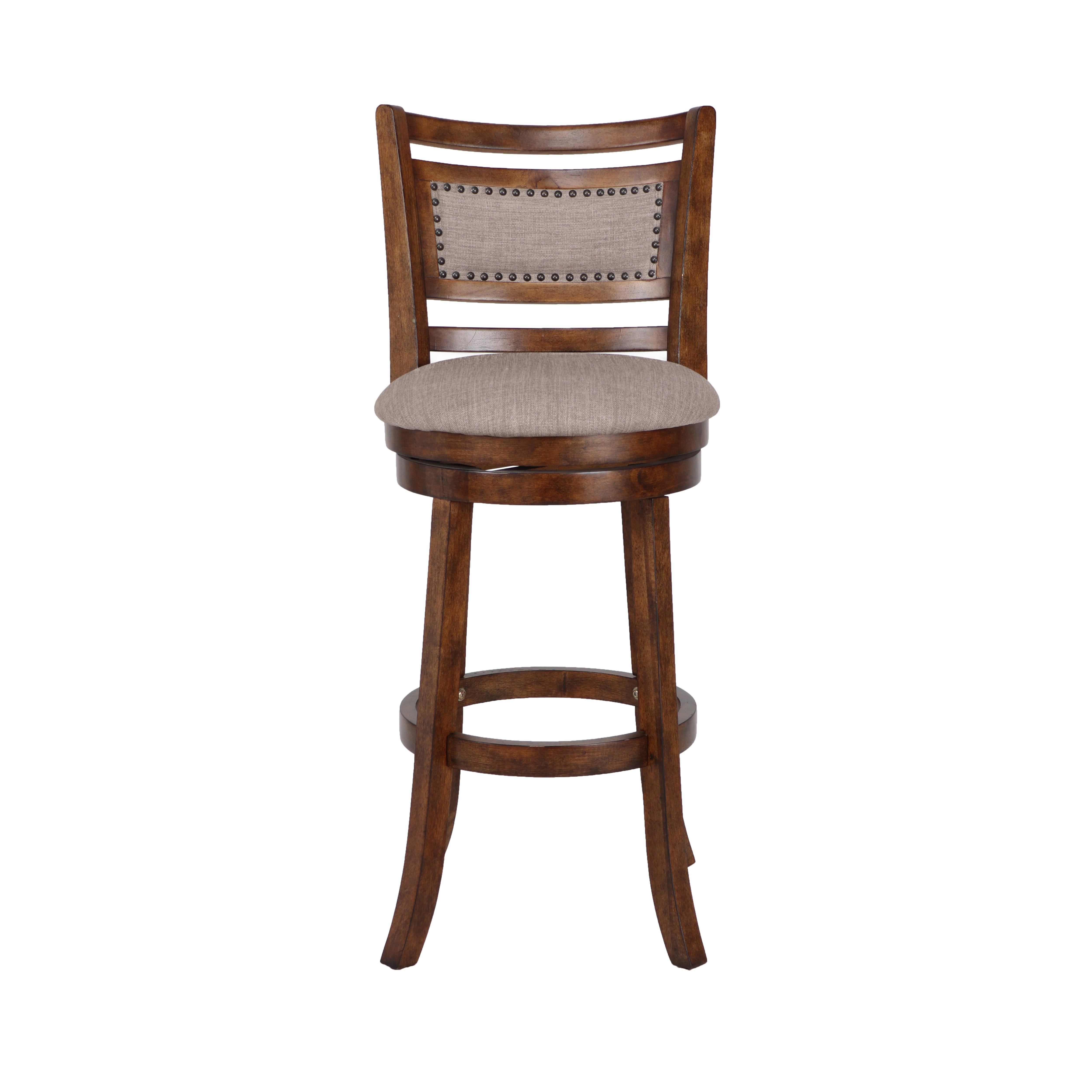 ABERDEEN 29" BAR STOOL-DK BROWN W/FABRIC SEAT - Ideal Furniture (Fresno,CA)
