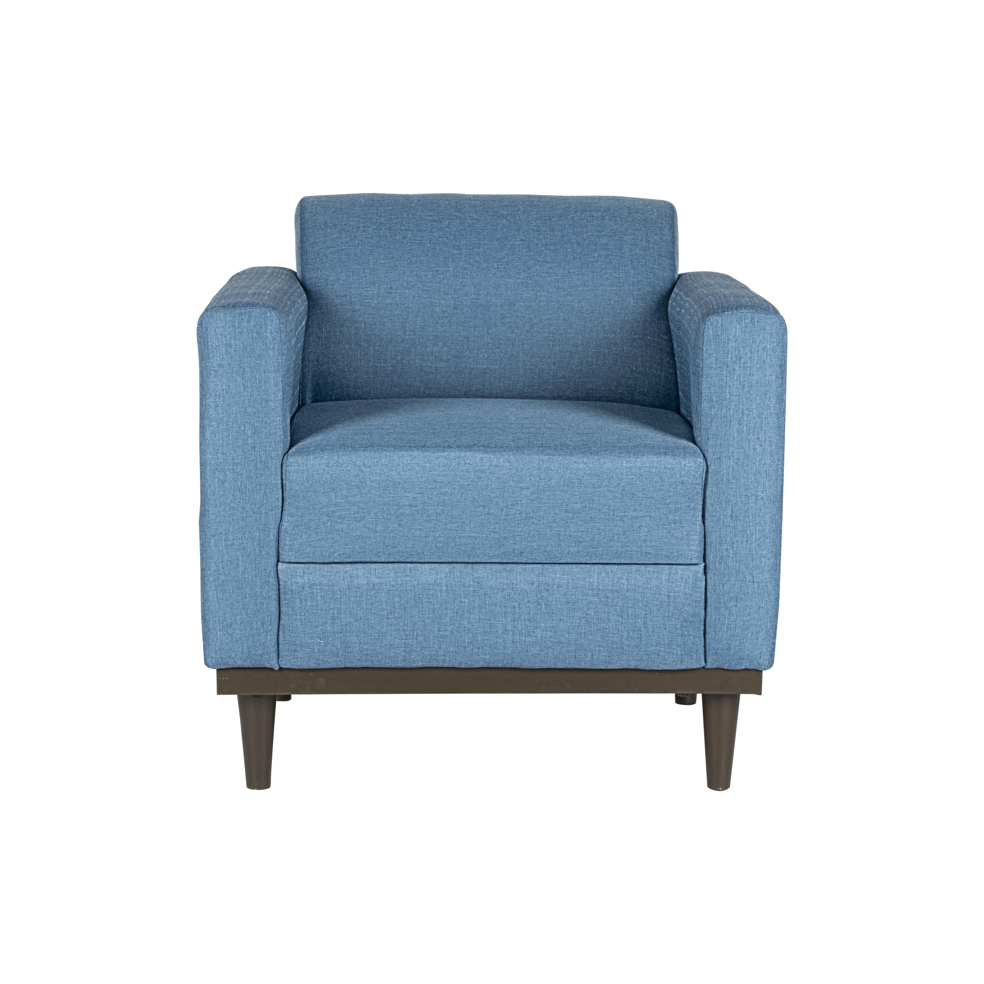 AIDEN CHAIR W/1 THROW PILLOW-BLUE - Ideal Furniture (Fresno,CA)