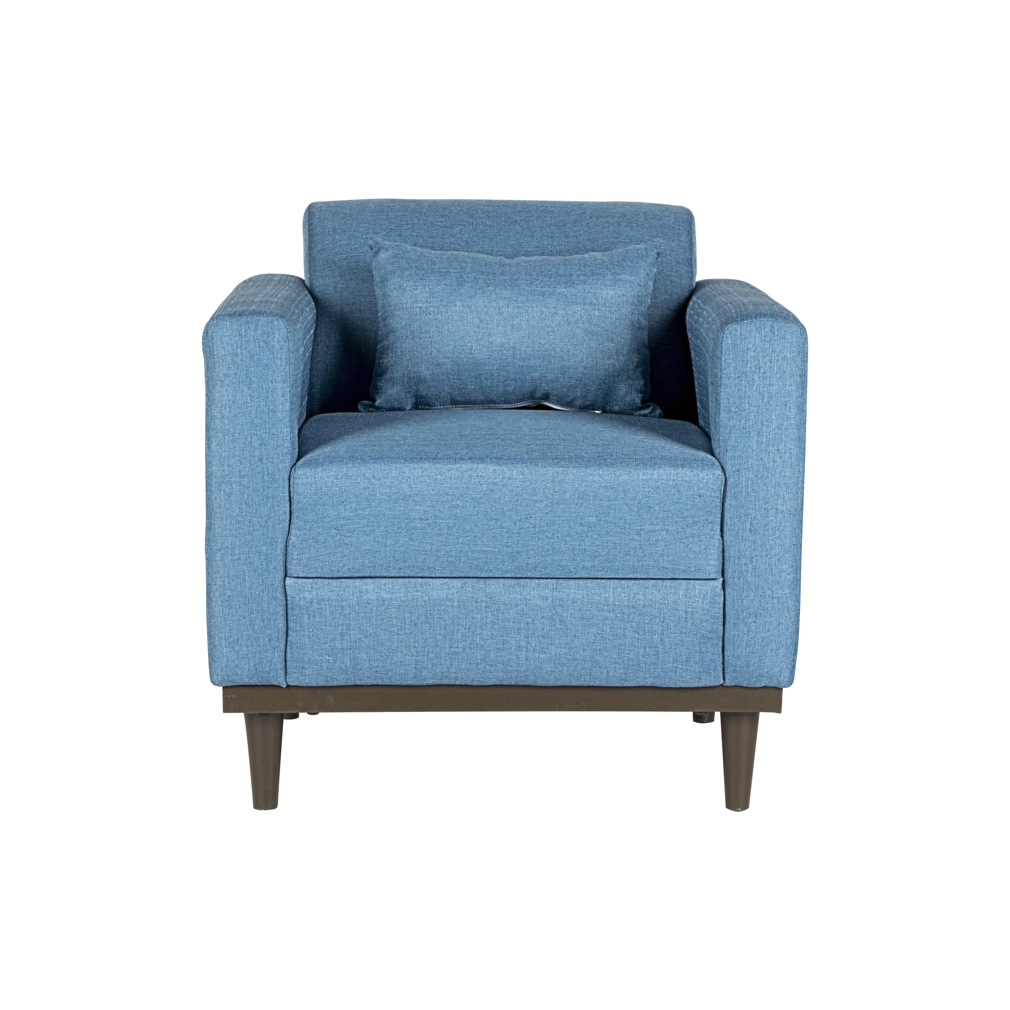 AIDEN CHAIR W/1 THROW PILLOW-BLUE - Ideal Furniture (Fresno,CA)
