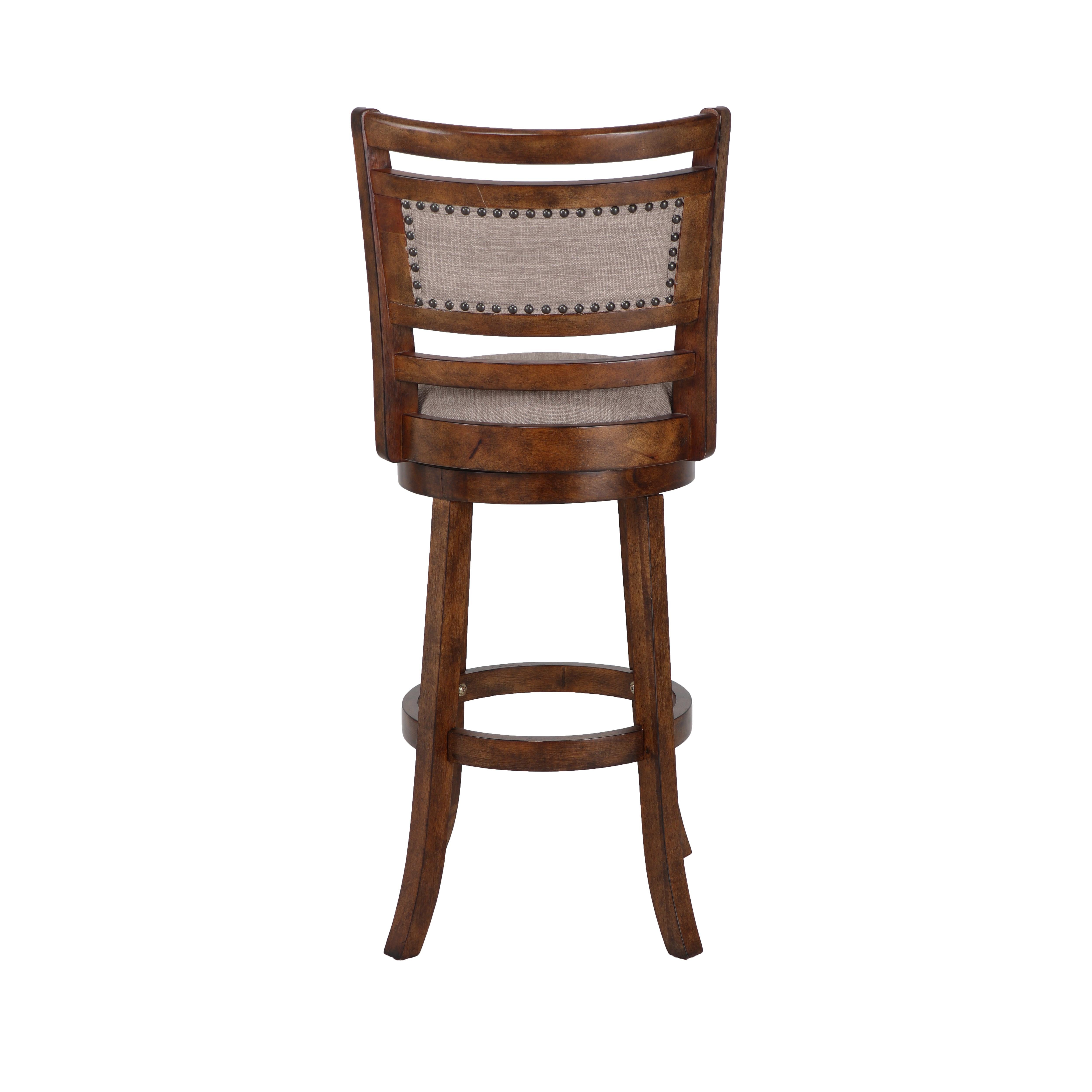ABERDEEN 29" BAR STOOL-DK BROWN W/FABRIC SEAT - Ideal Furniture (Fresno,CA)