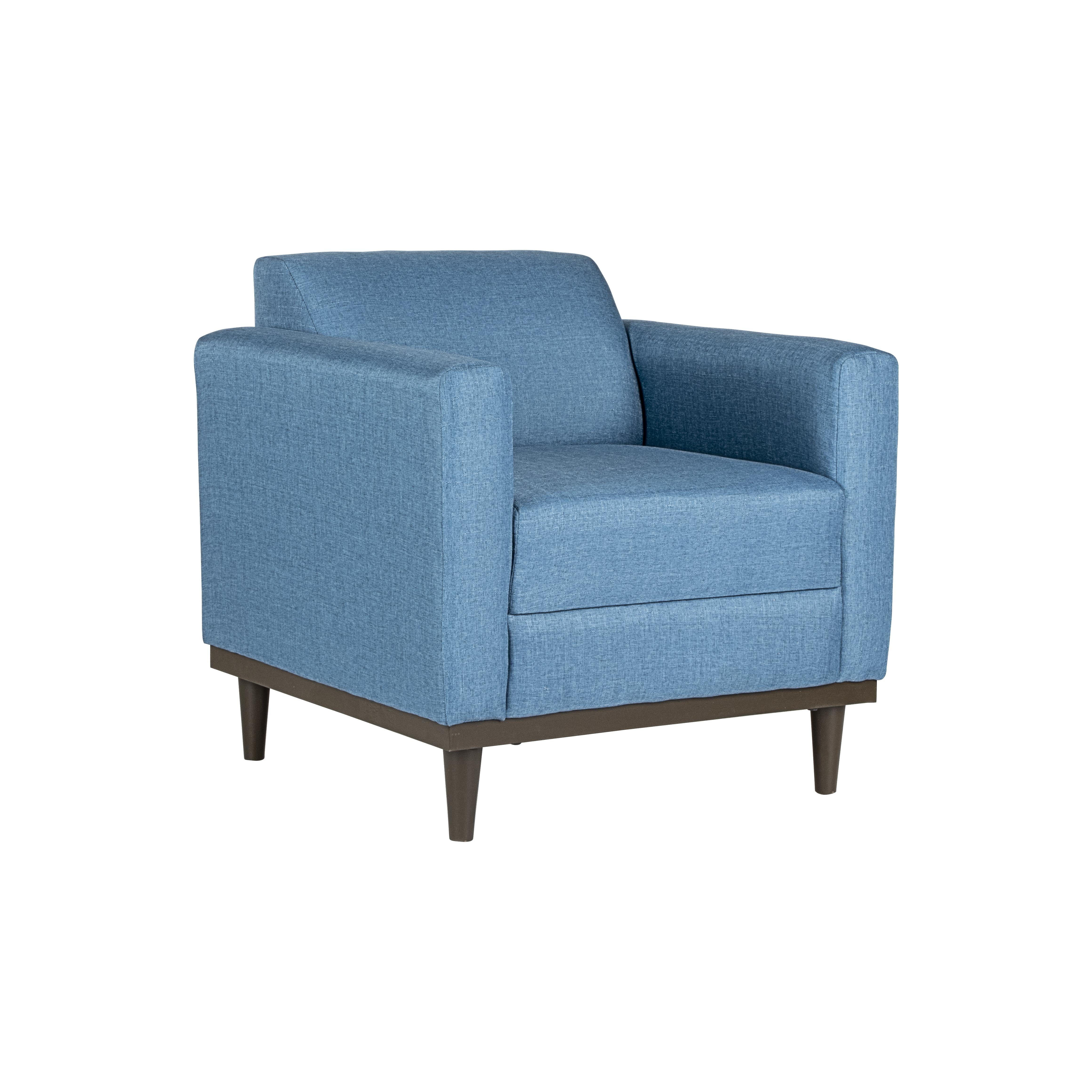 AIDEN CHAIR W/1 THROW PILLOW-BLUE - Ideal Furniture (Fresno,CA)