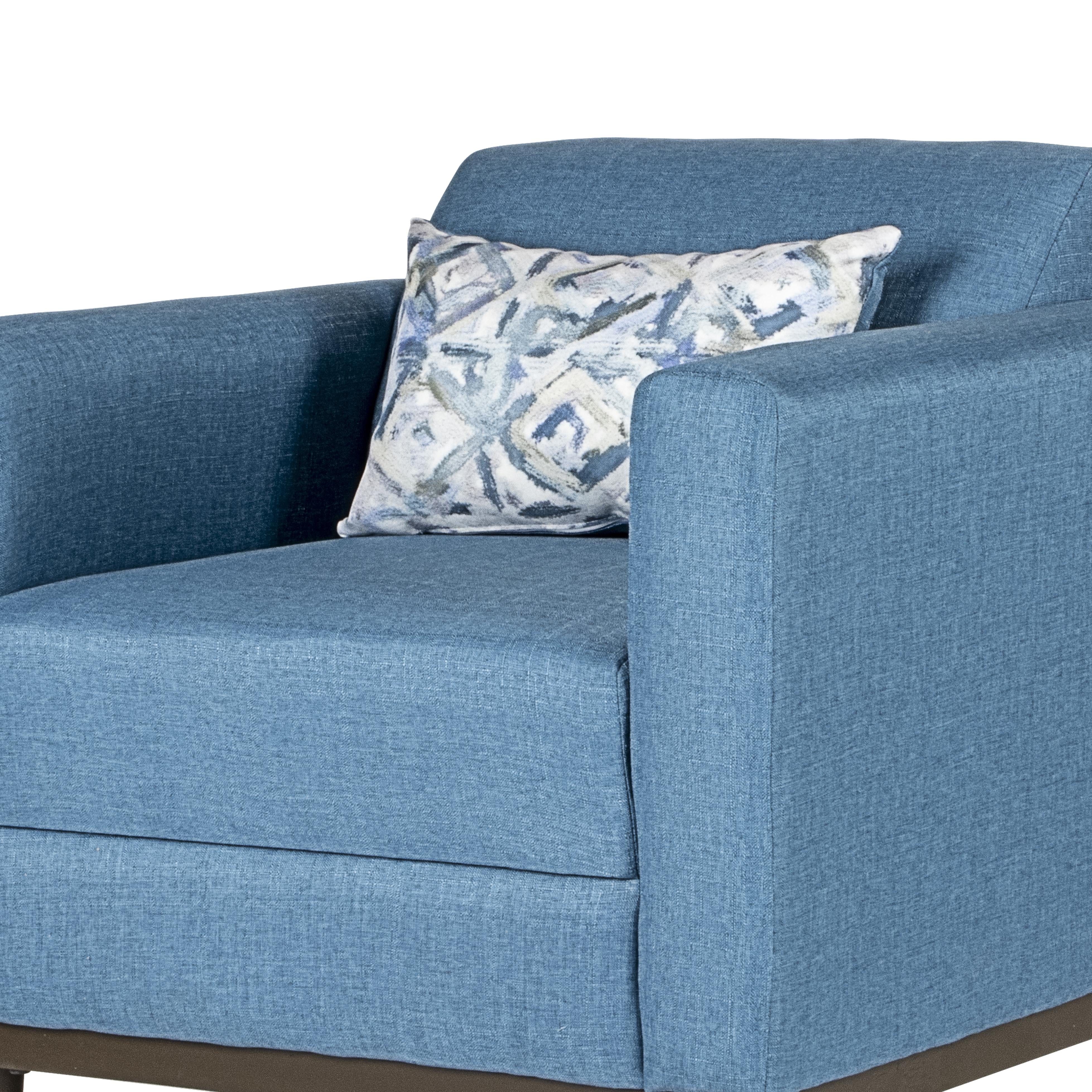 AIDEN CHAIR W/1 THROW PILLOW-BLUE - Ideal Furniture (Fresno,CA)