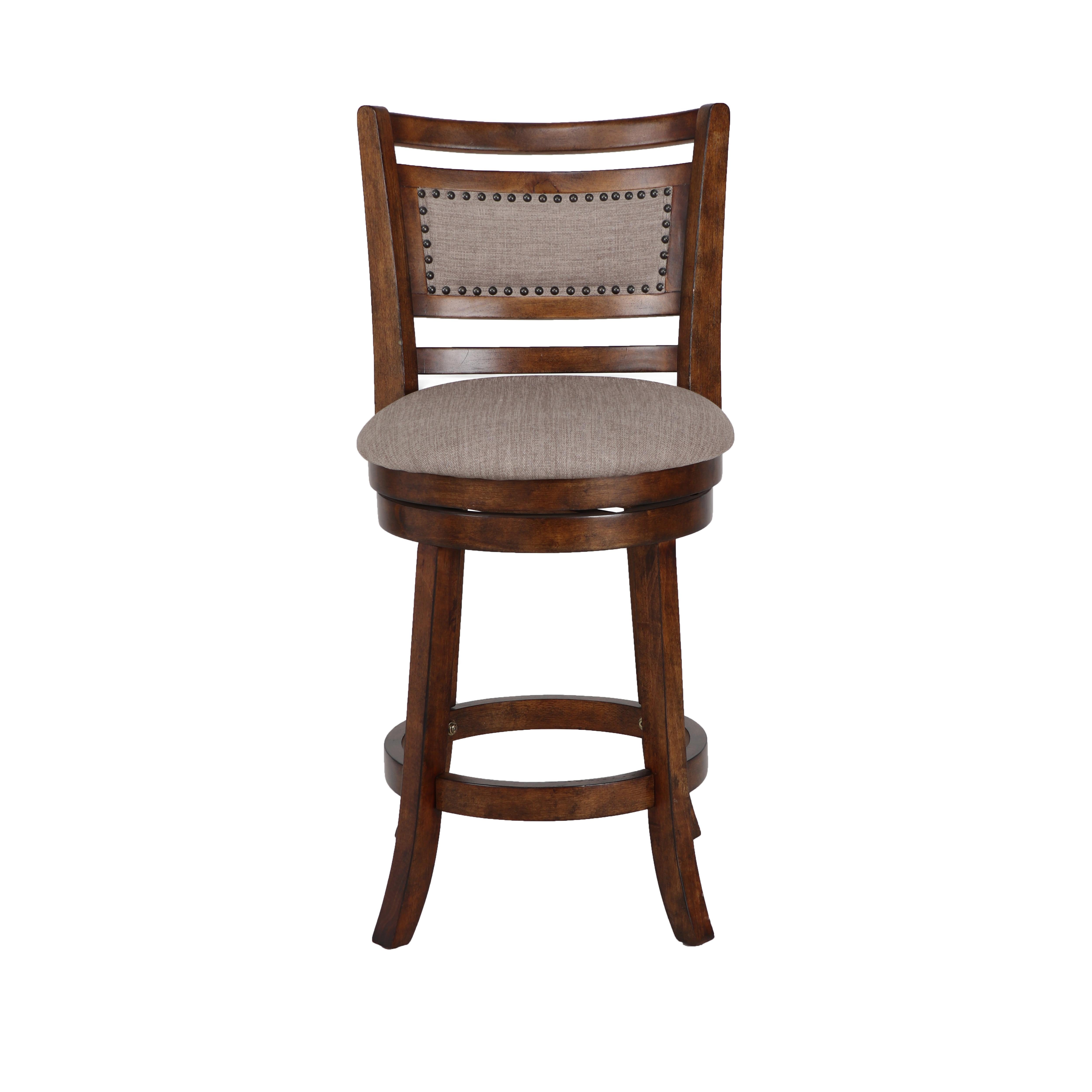 ABERDEEN 24" COUNTER STOOL-DK BROWN W/FABRIC SEAT - Ideal Furniture (Fresno,CA)
