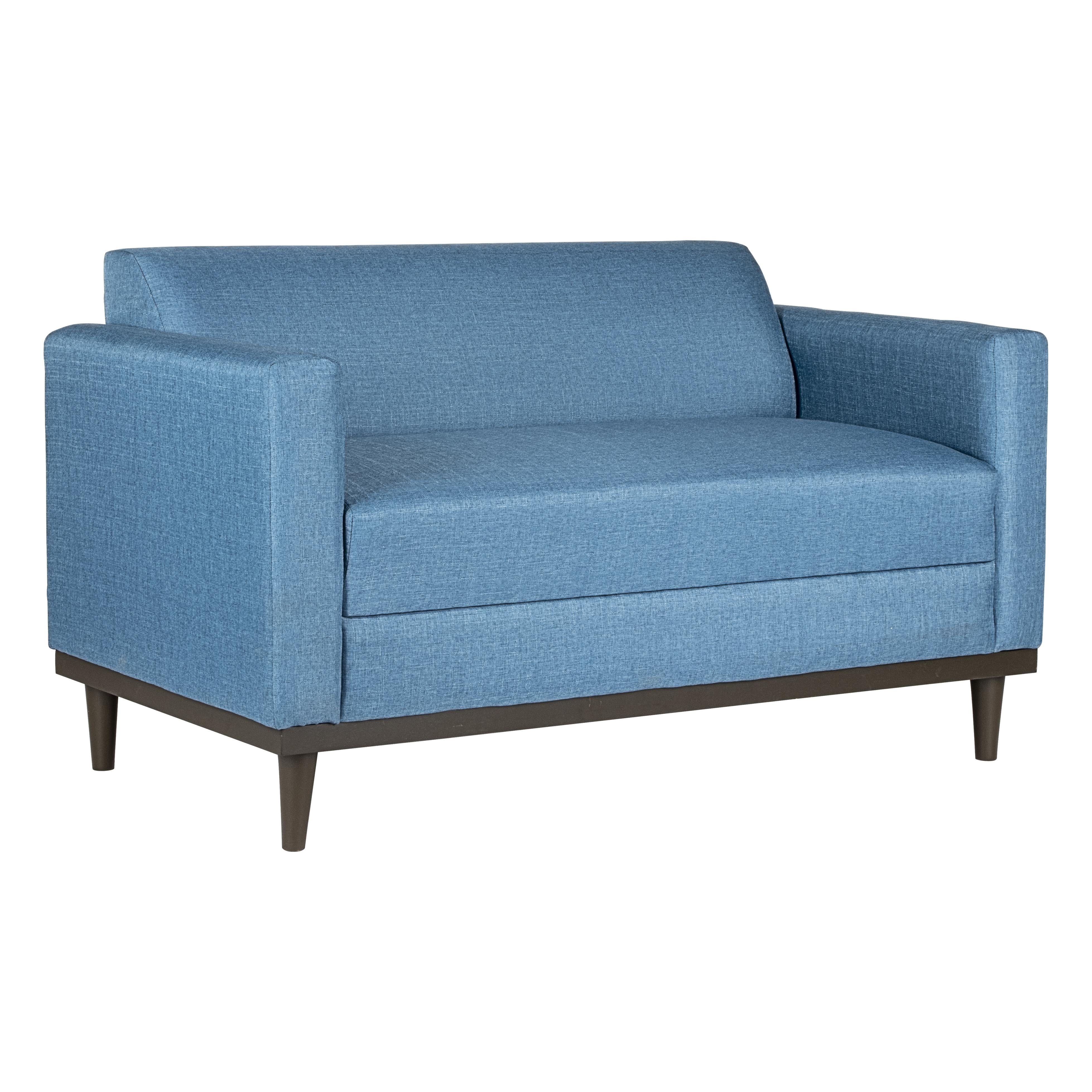 AIDEN LOVESEAT W/2 THROW PILLOWS-BLUE - Ideal Furniture (Fresno,CA)