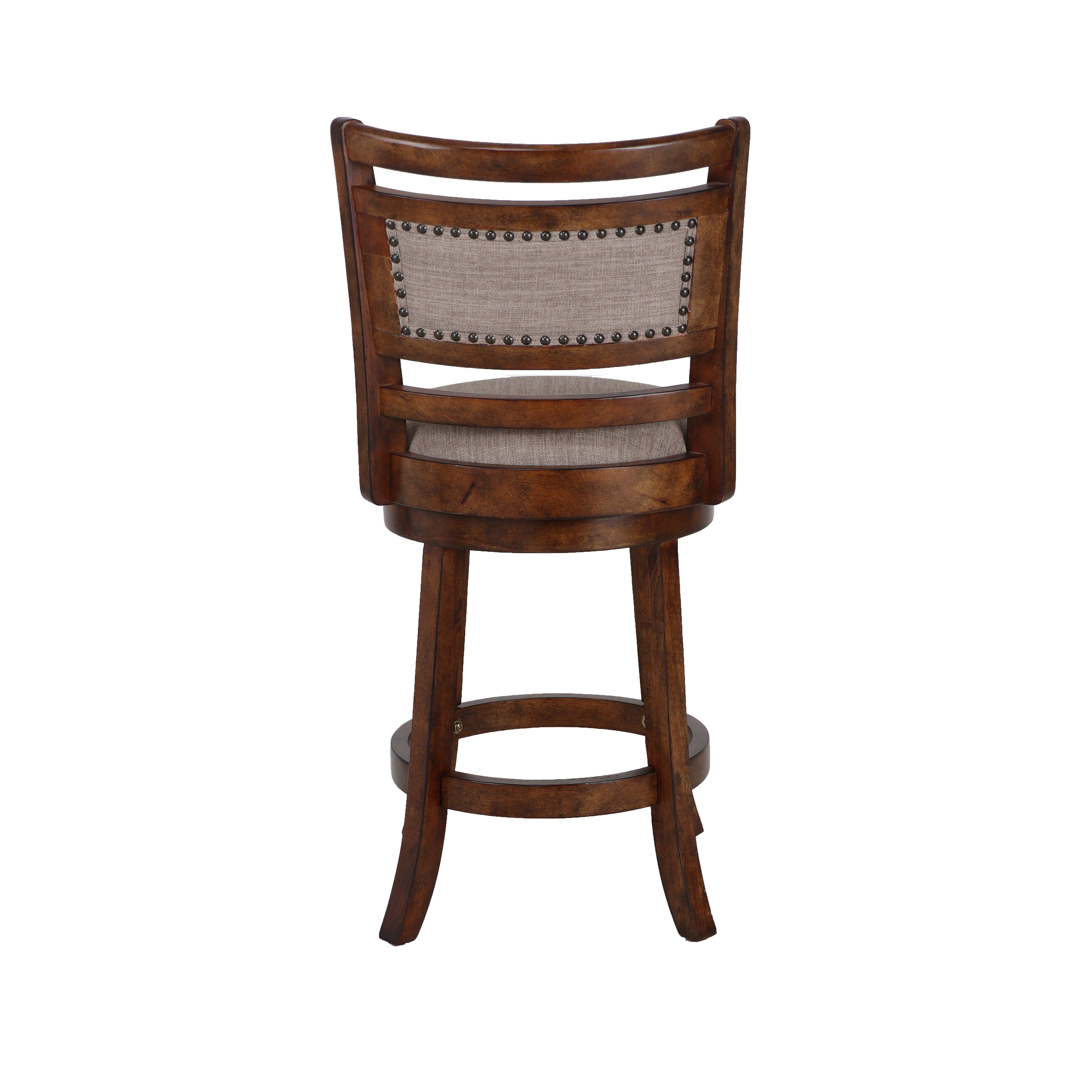 ABERDEEN 24" COUNTER STOOL-DK BROWN W/FABRIC SEAT - Ideal Furniture (Fresno,CA)