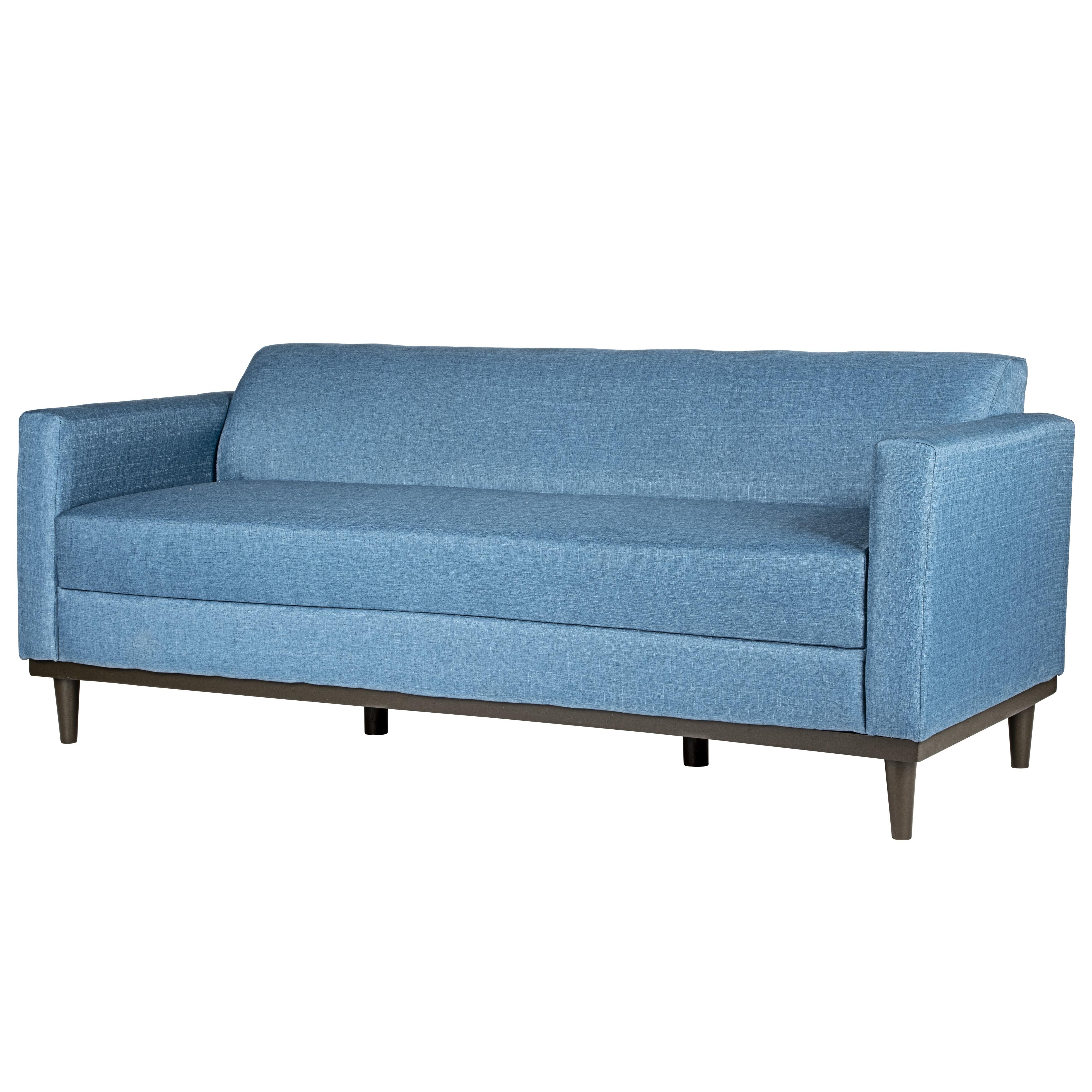AIDEN SOFA W/3 THROW PILLOWS-BLUE - Ideal Furniture (Fresno,CA)
