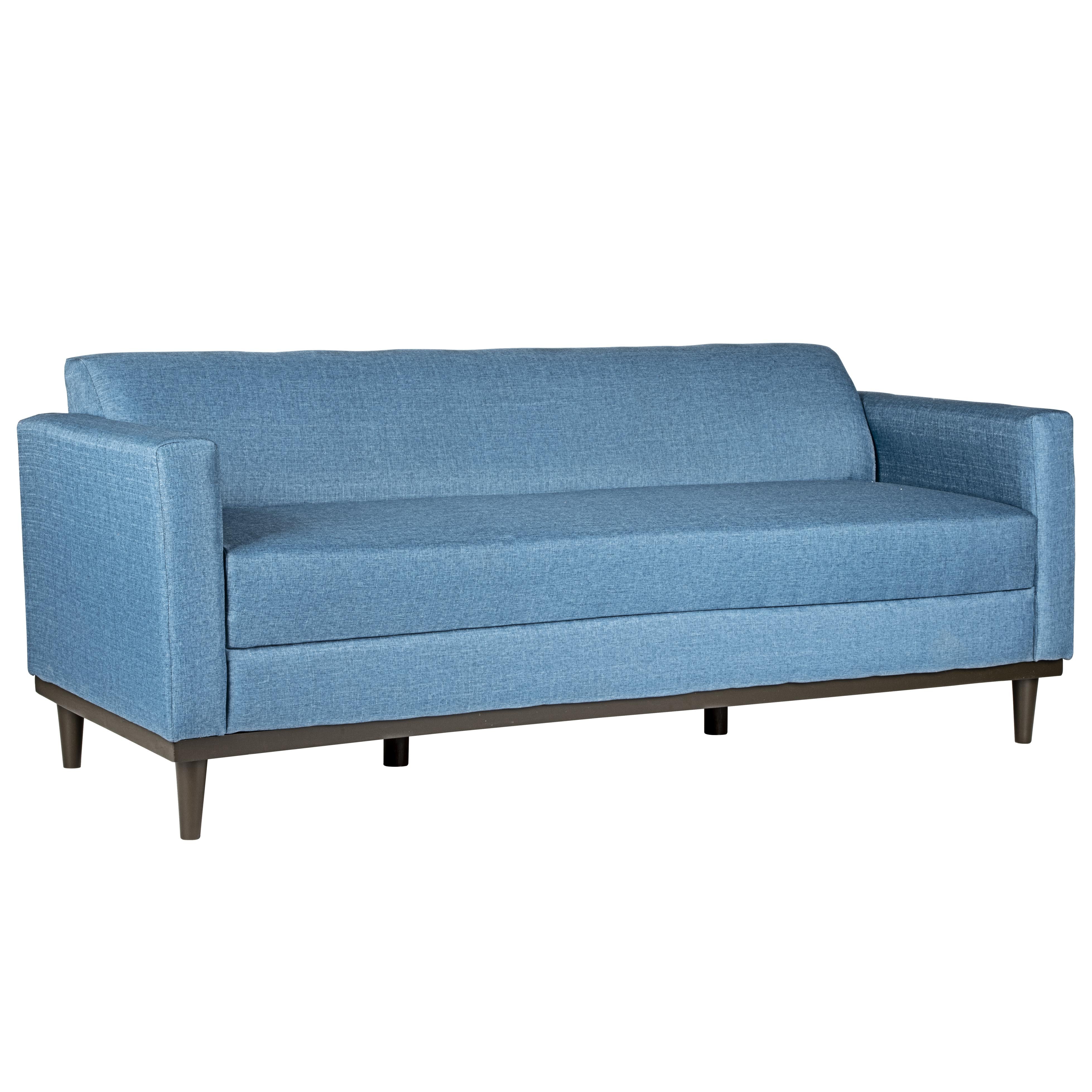 AIDEN SOFA W/3 THROW PILLOWS-BLUE - Ideal Furniture (Fresno,CA)