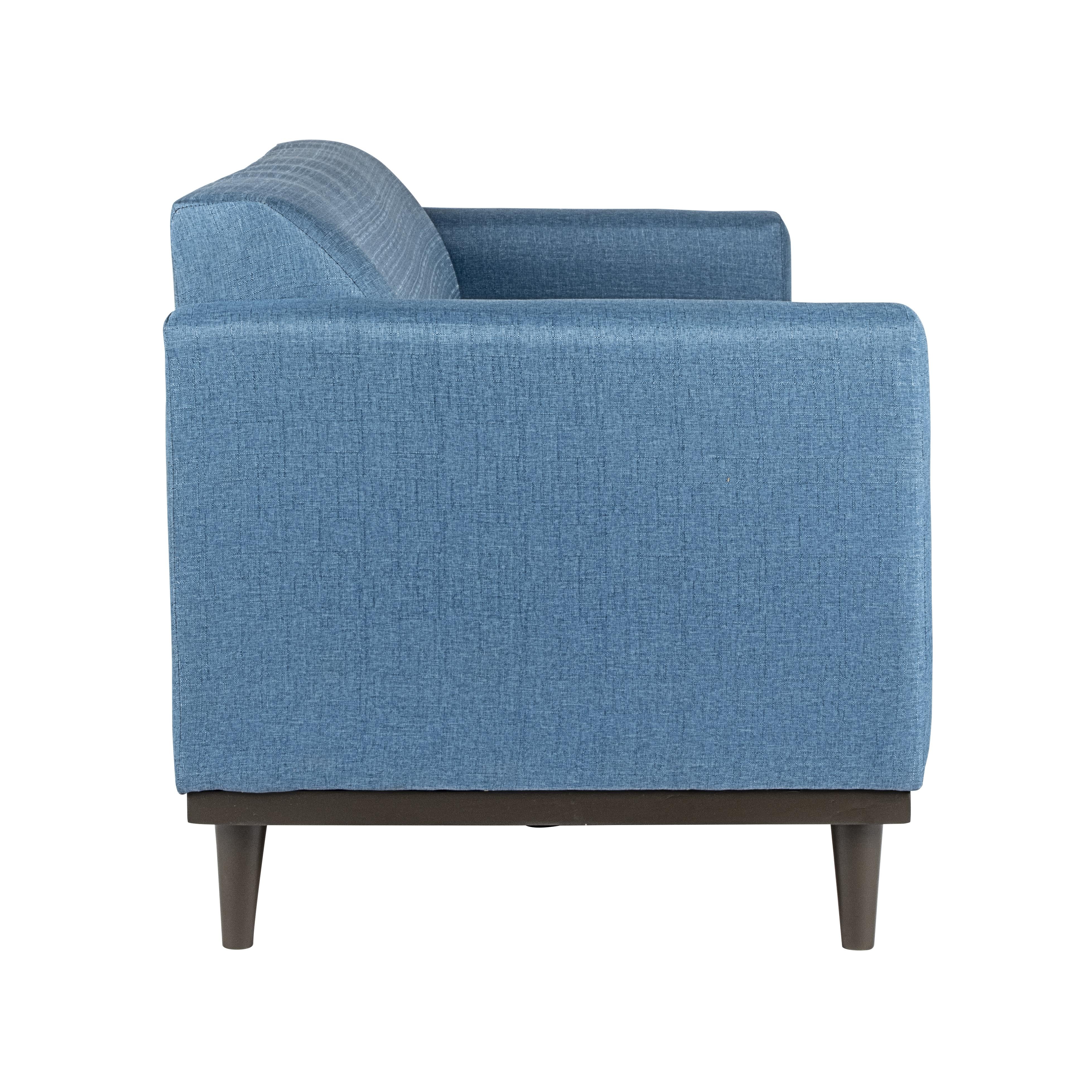AIDEN SOFA W/3 THROW PILLOWS-BLUE - Ideal Furniture (Fresno,CA)
