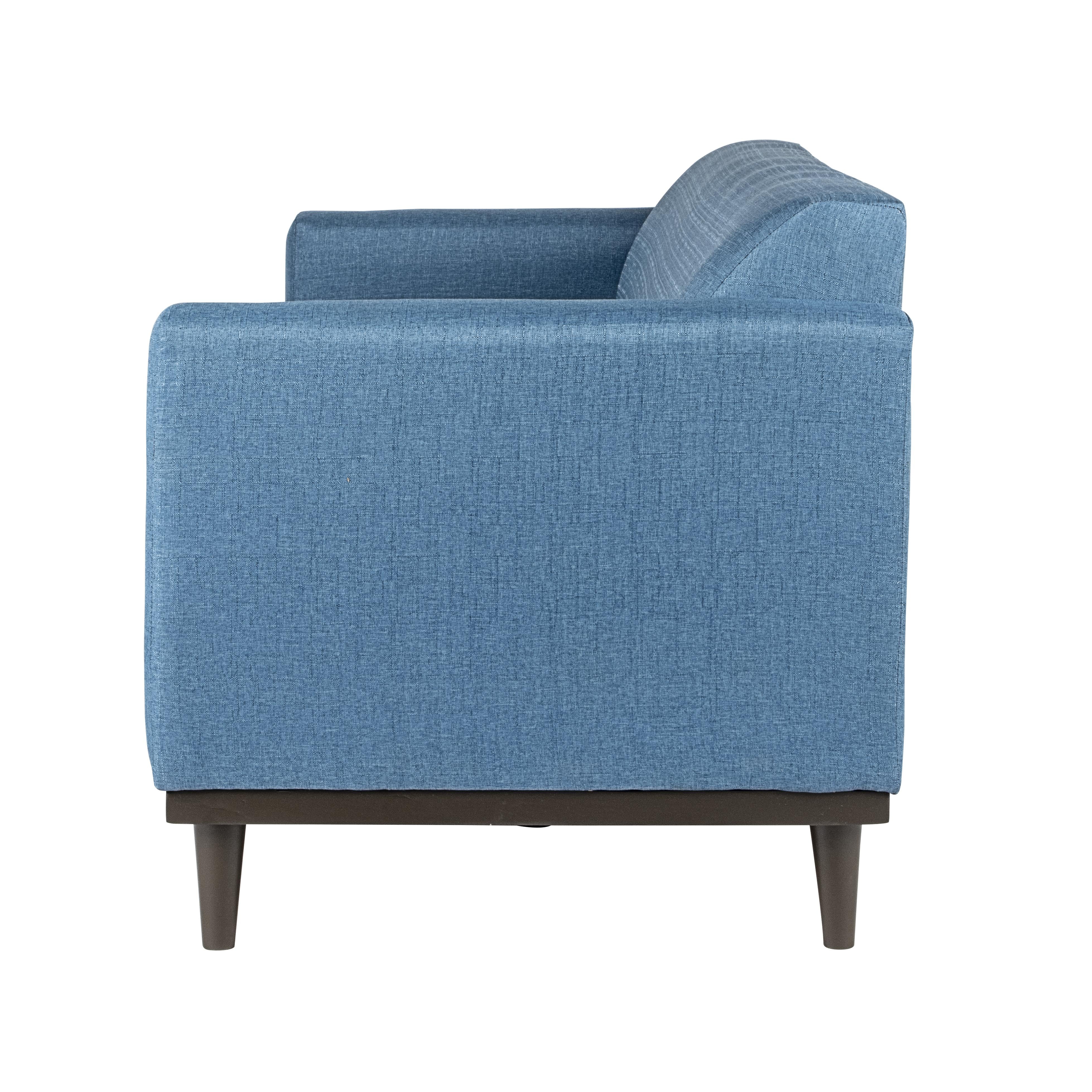 AIDEN SOFA W/3 THROW PILLOWS-BLUE - Ideal Furniture (Fresno,CA)