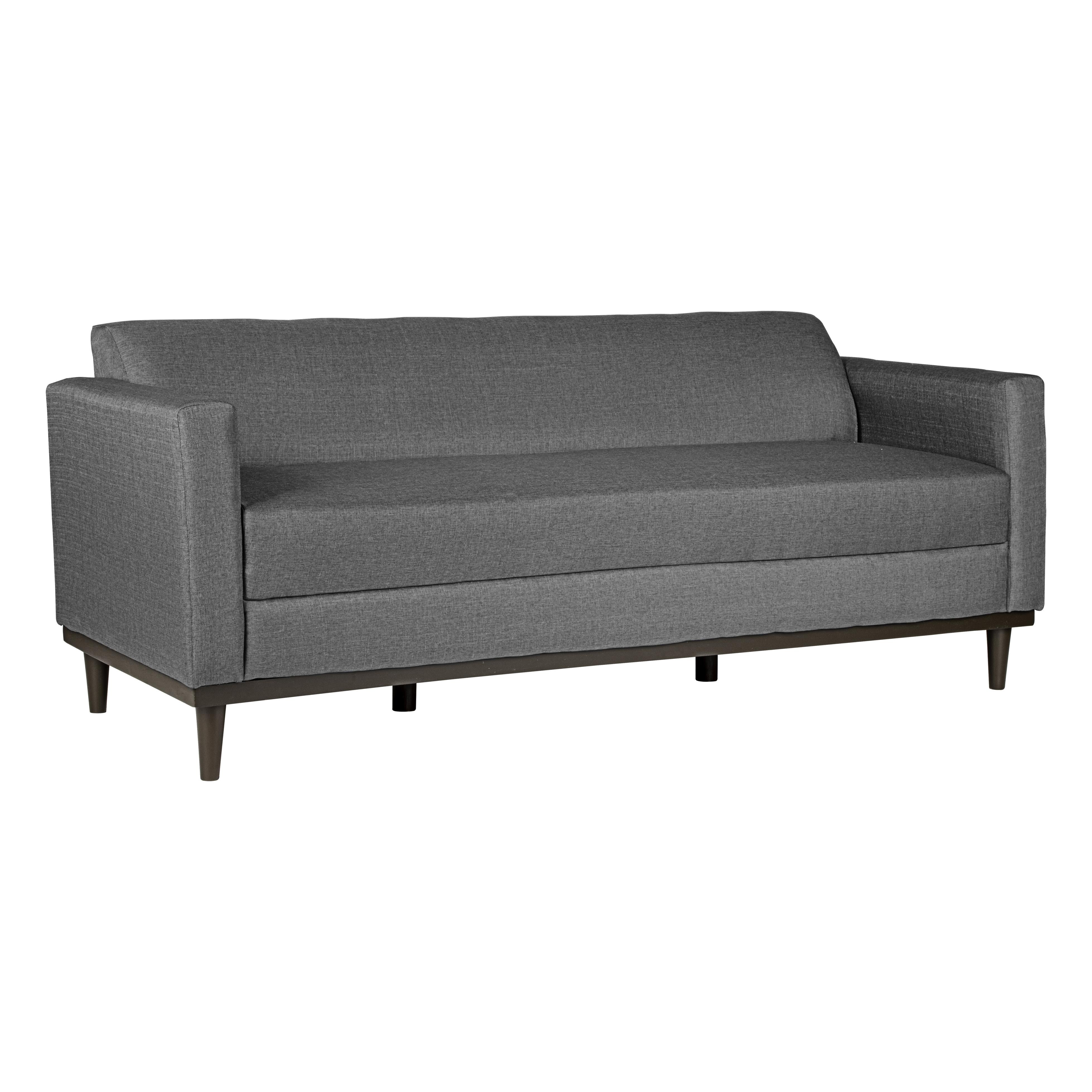 AIDEN SOFA W/3 THROW PILLOWS-SILVER GRAY - Ideal Furniture (Fresno,CA)