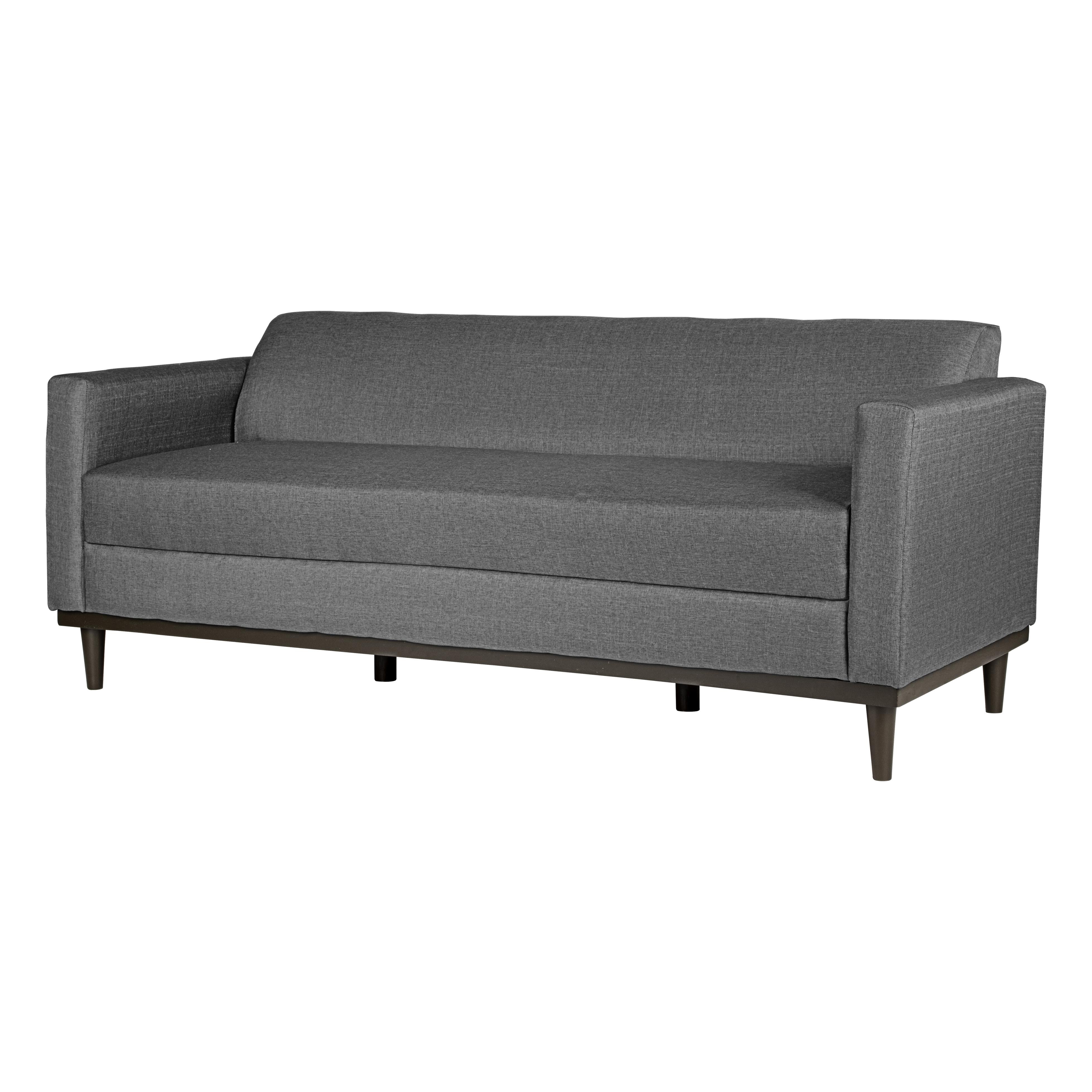AIDEN SOFA W/3 THROW PILLOWS-SILVER GRAY - Ideal Furniture (Fresno,CA)