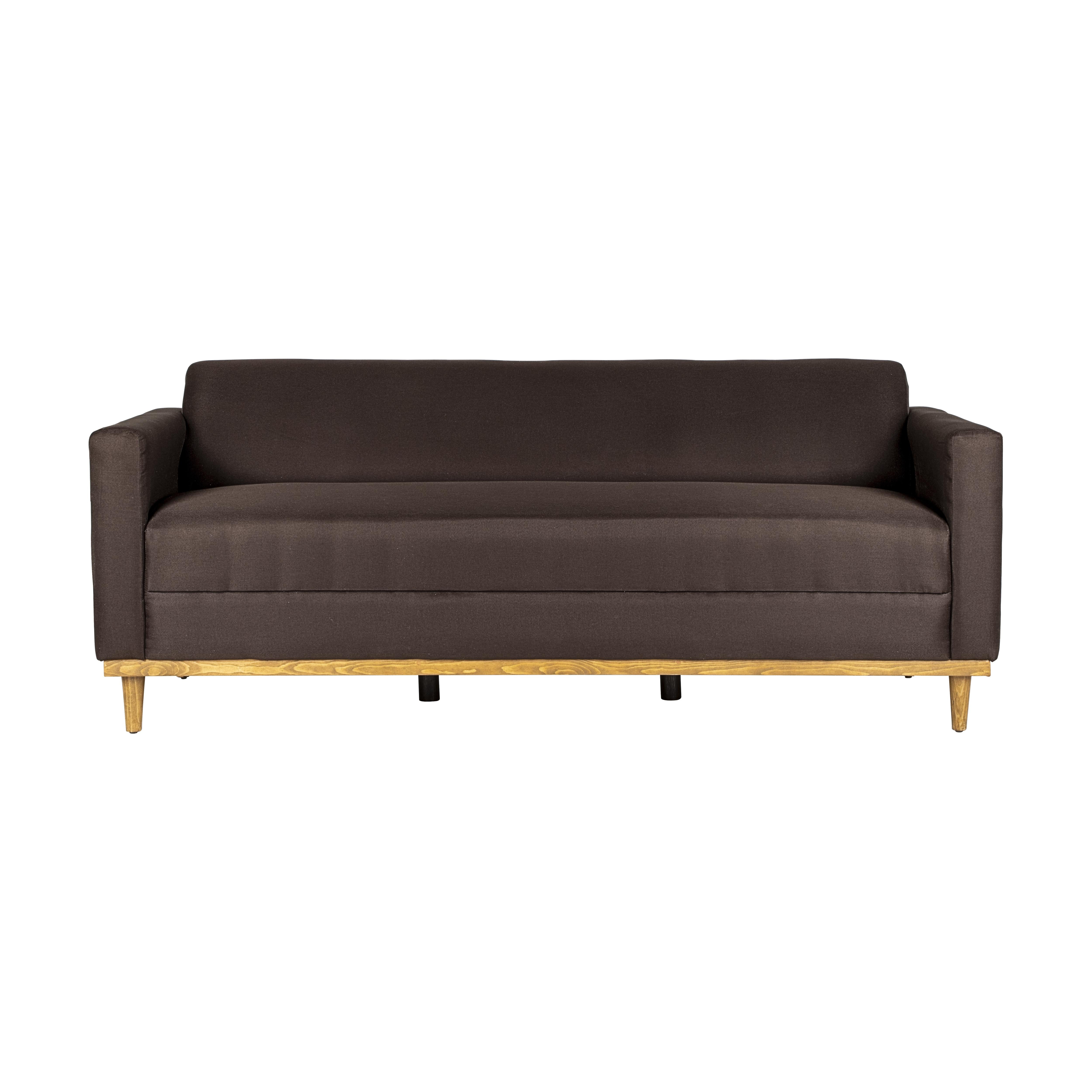 AIDEN SOFA W/3 THROW PILLOWS-CHOCOLATE - Ideal Furniture (Fresno,CA)