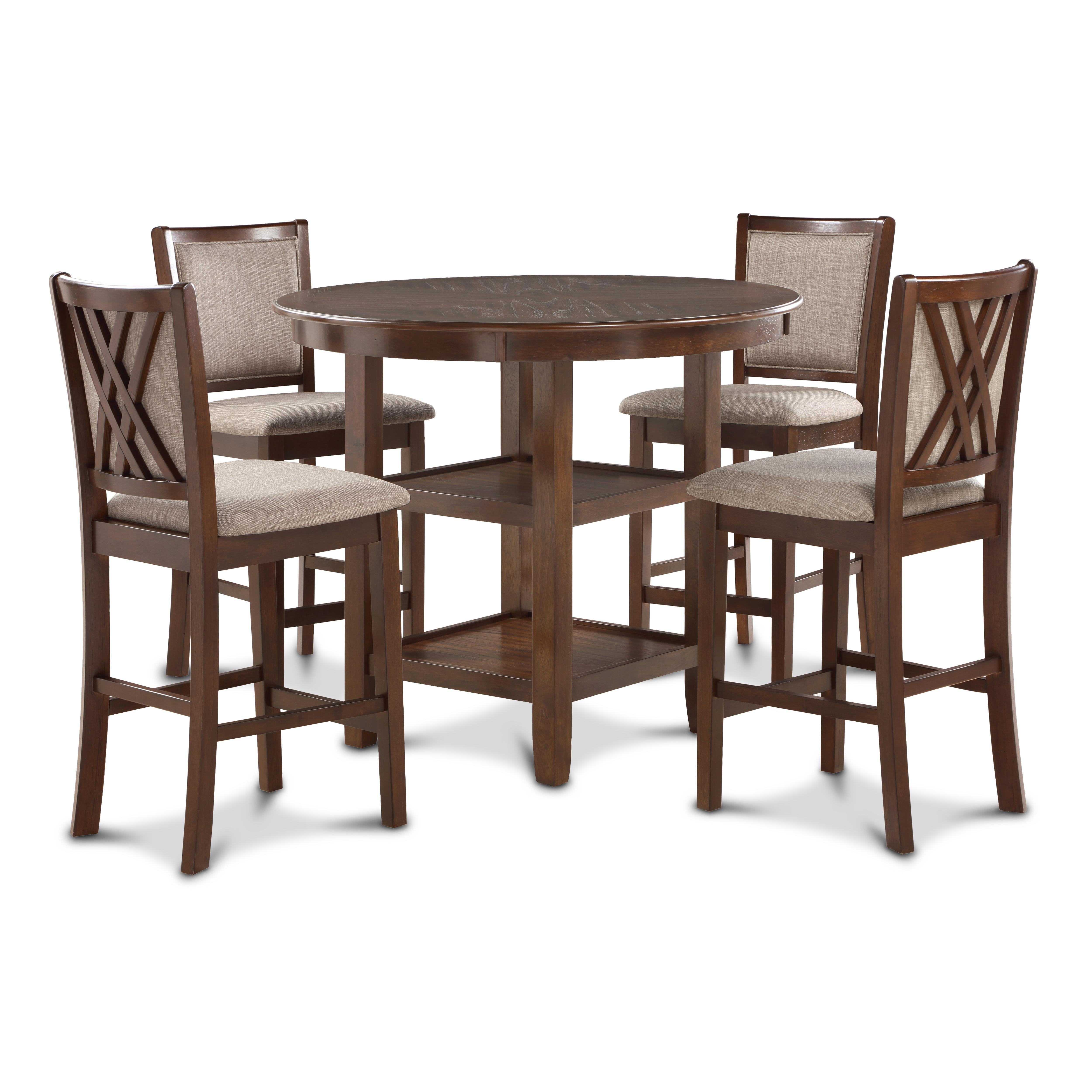 AMY 5 PC COUNTER DINING SET-CHERRY - Ideal Furniture (Fresno,CA)