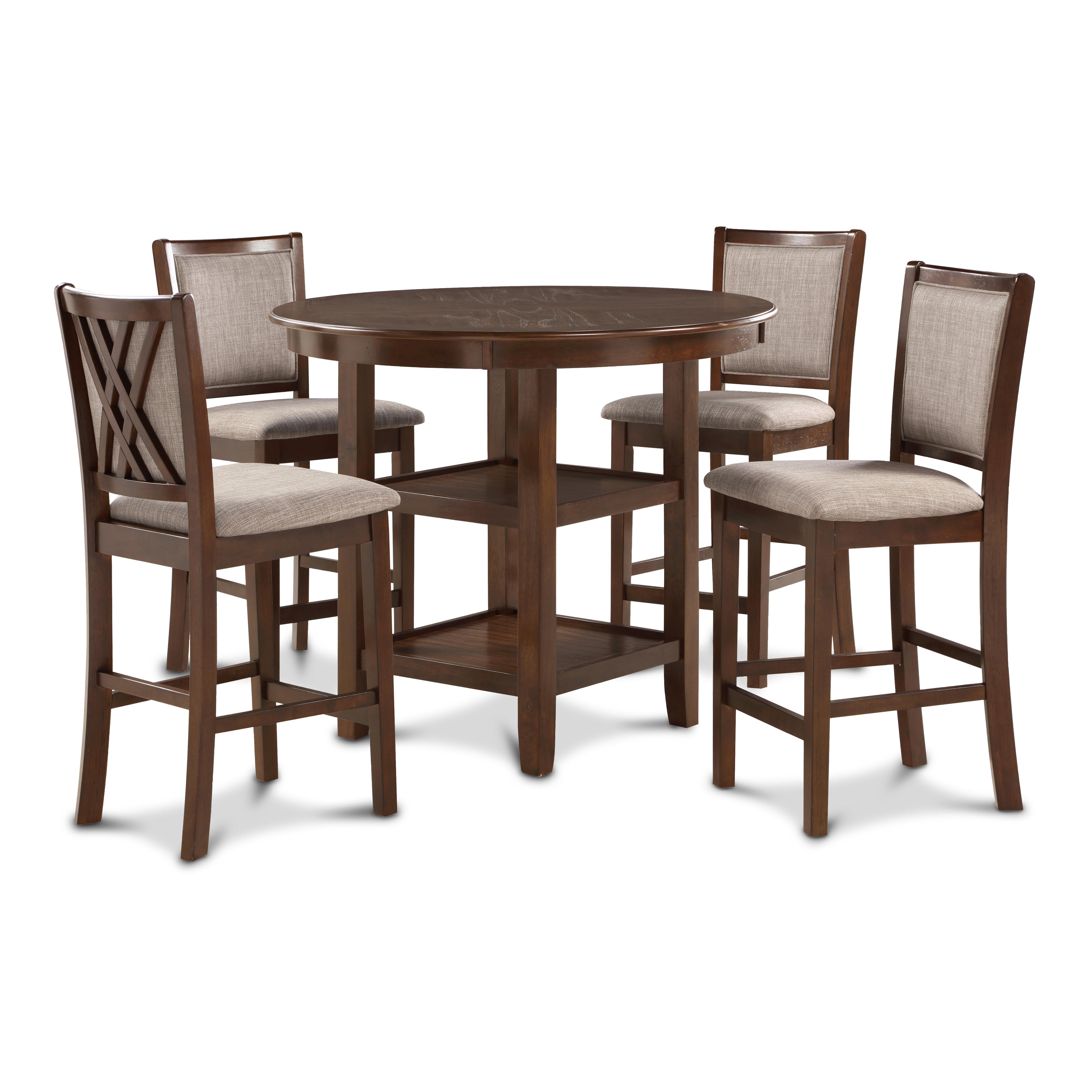 AMY 5 PC COUNTER DINING SET-CHERRY - Ideal Furniture (Fresno,CA)