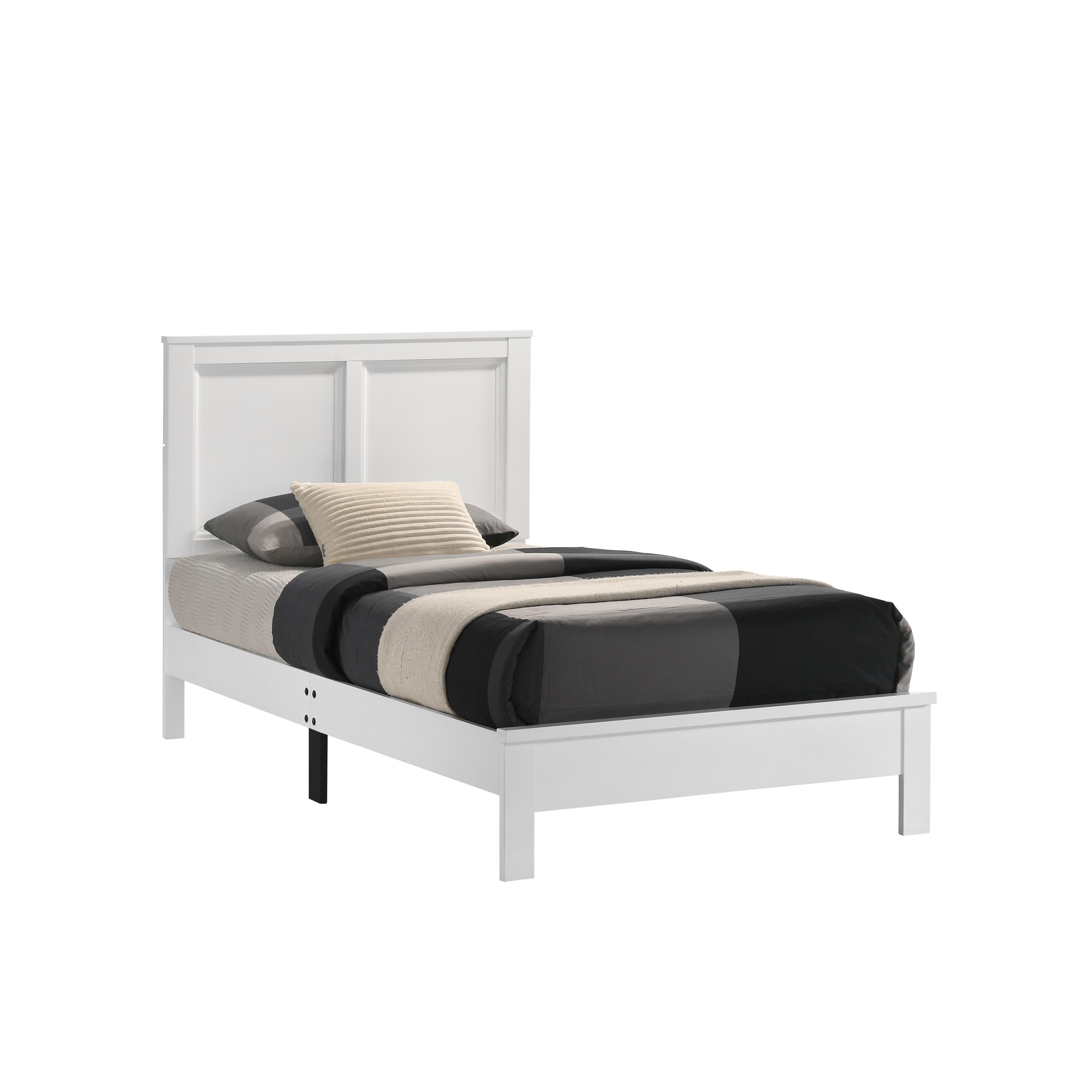 ARIES 3/3 T PANEL BED-HB/FB/RAILS-WHITE - Ideal Furniture (Fresno,CA)