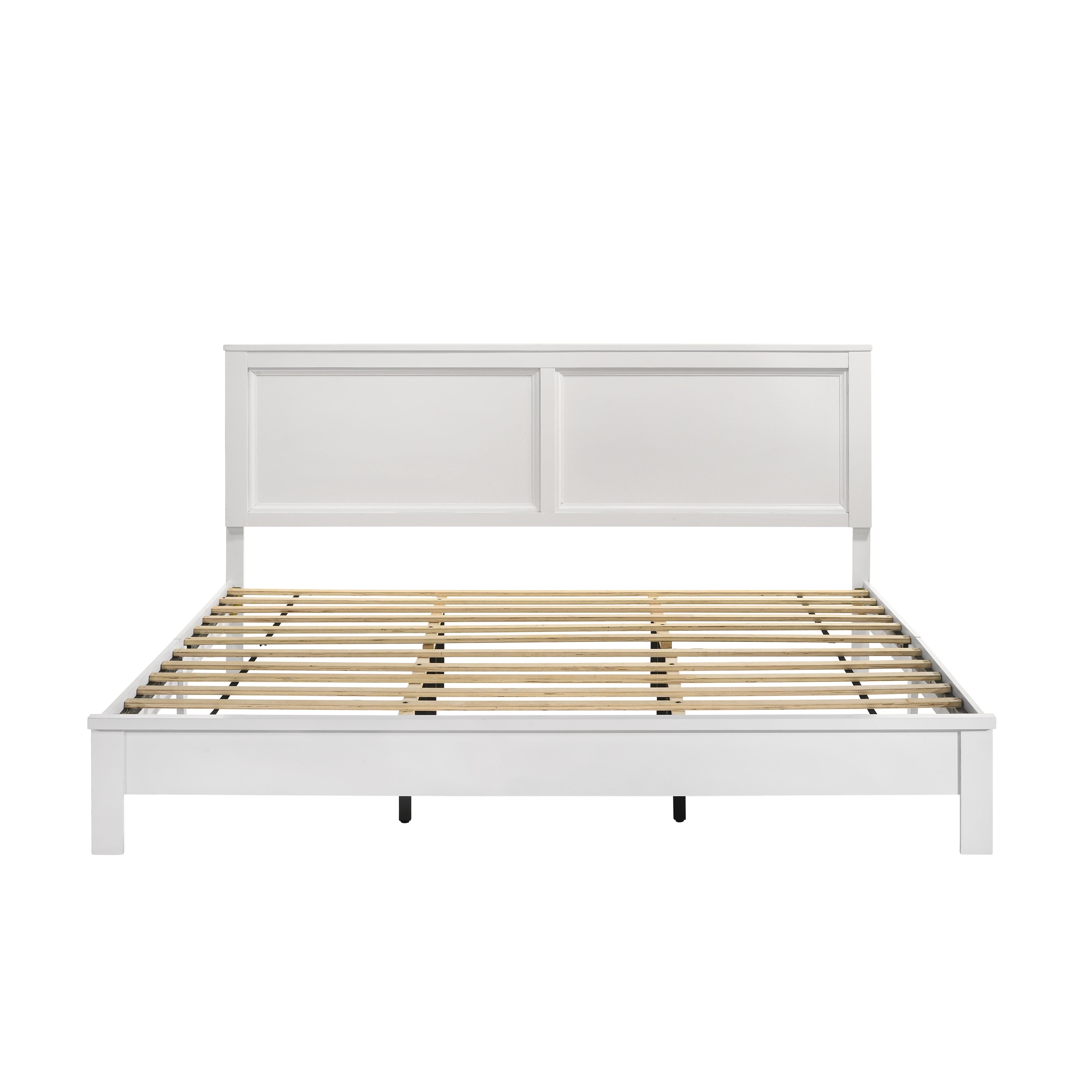 ARIES 6/6 EK PANEL BED-HB/FB/RAILS-WHITE