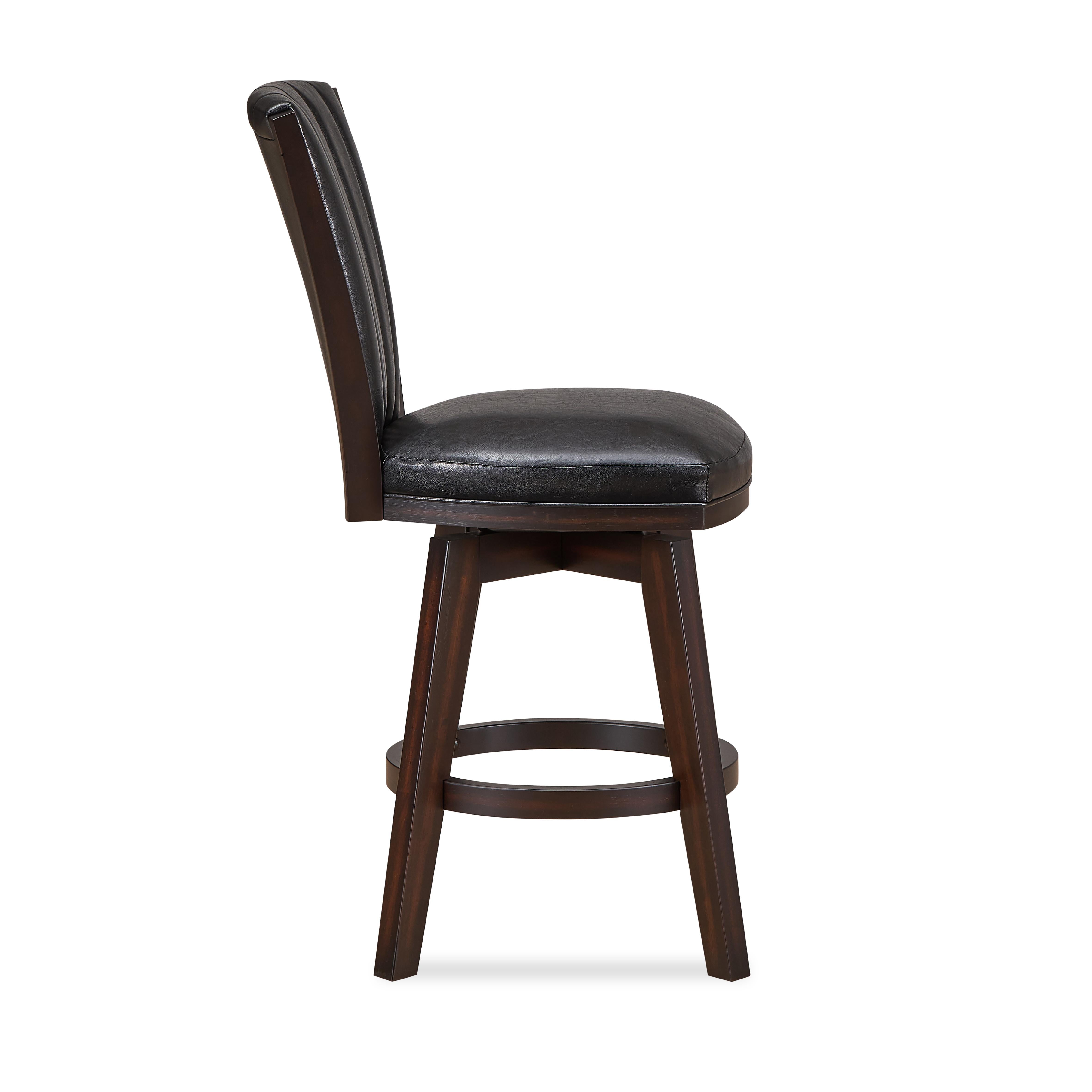 ASTIN 24" SWIVEL COUNTER STOOL-BLACK/CHERRY - Ideal Furniture (Fresno,CA)