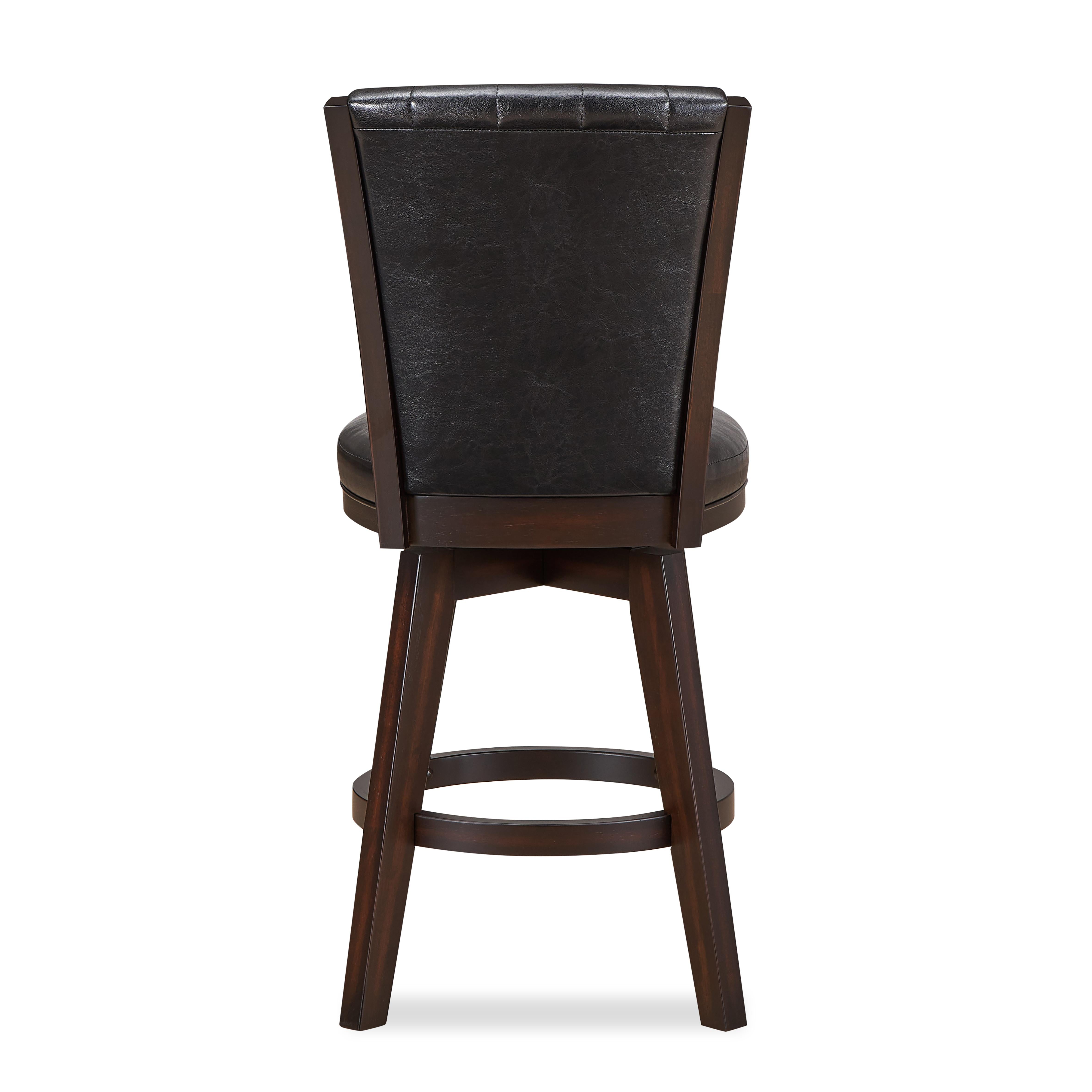 ASTIN 24" SWIVEL COUNTER STOOL-BLACK/CHERRY - Ideal Furniture (Fresno,CA)