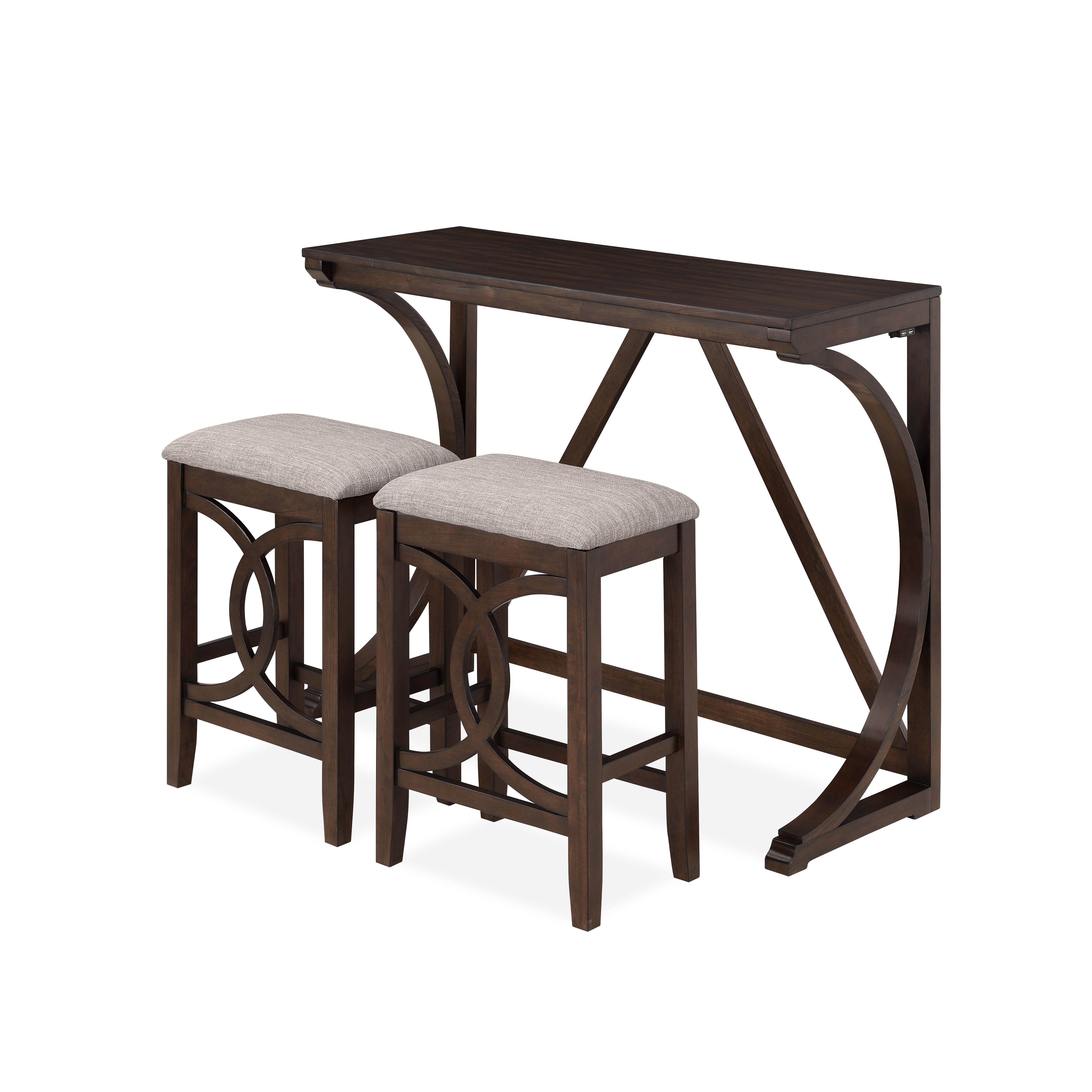 BELLA COUNTER TABLE & 2 STOOLS-CHERRY - Ideal Furniture (Fresno,CA)