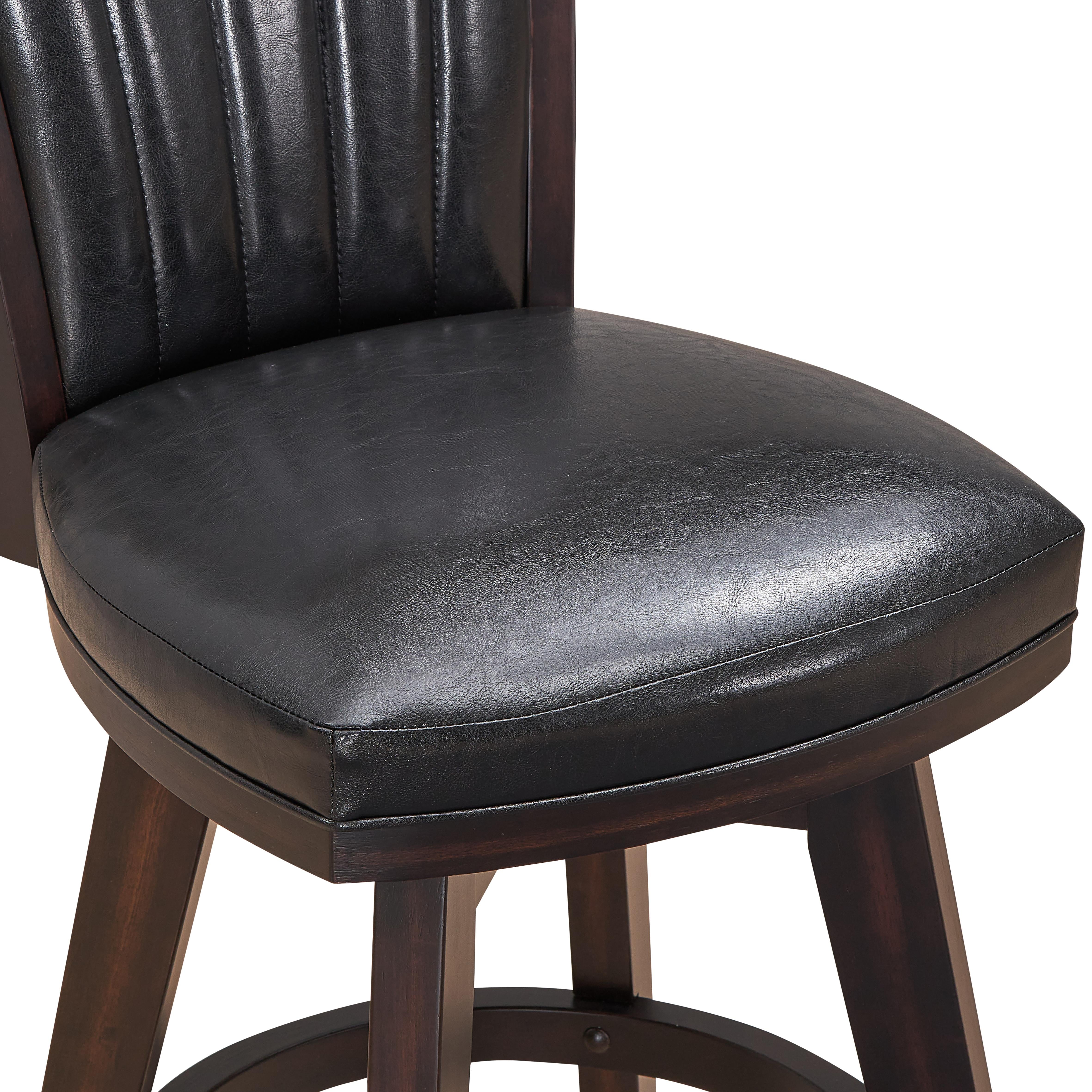 ASTIN 24" SWIVEL COUNTER STOOL-BLACK/CHERRY - Ideal Furniture (Fresno,CA)