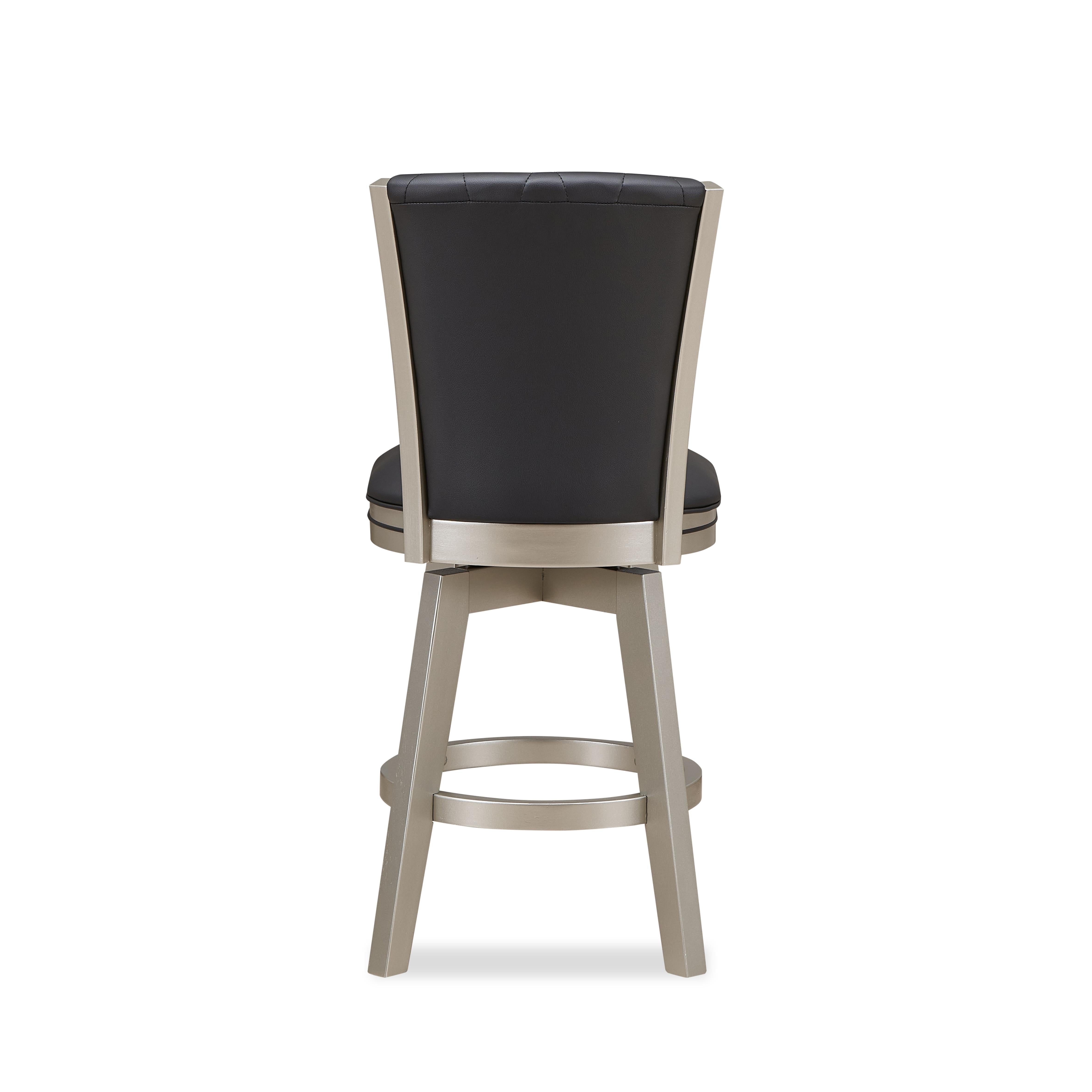 BERKELY 24" SWIVEL COUNTER STOOL-BLK/PLATINUM - Ideal Furniture (Fresno,CA)