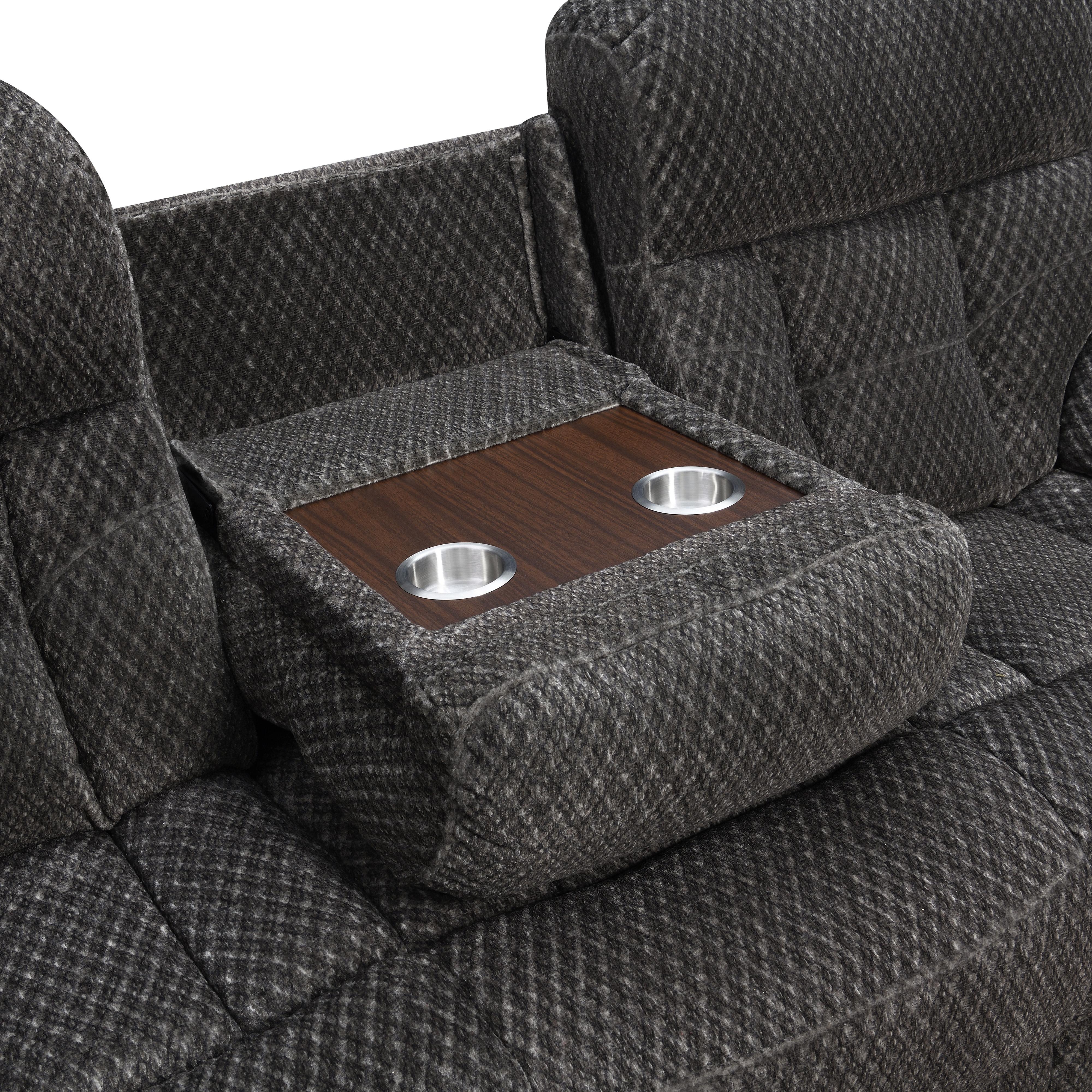 BRAVO SOFA W/DUAL RECLINER-CHARCOAL - Ideal Furniture (Fresno,CA)