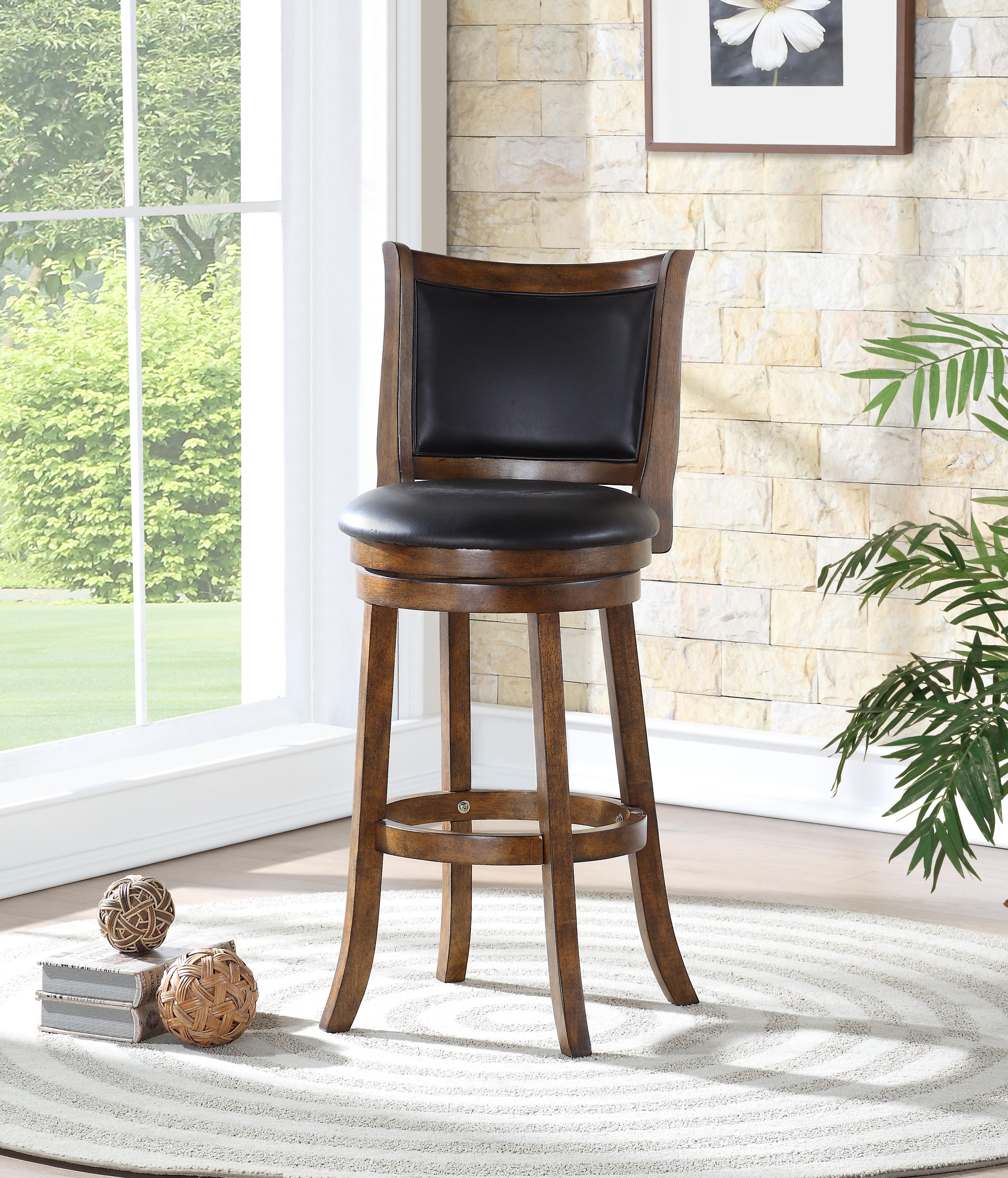 BRISTOL 29" BAR STOOL-DK BROWN W/PU SEAT - Ideal Furniture (Fresno,CA)