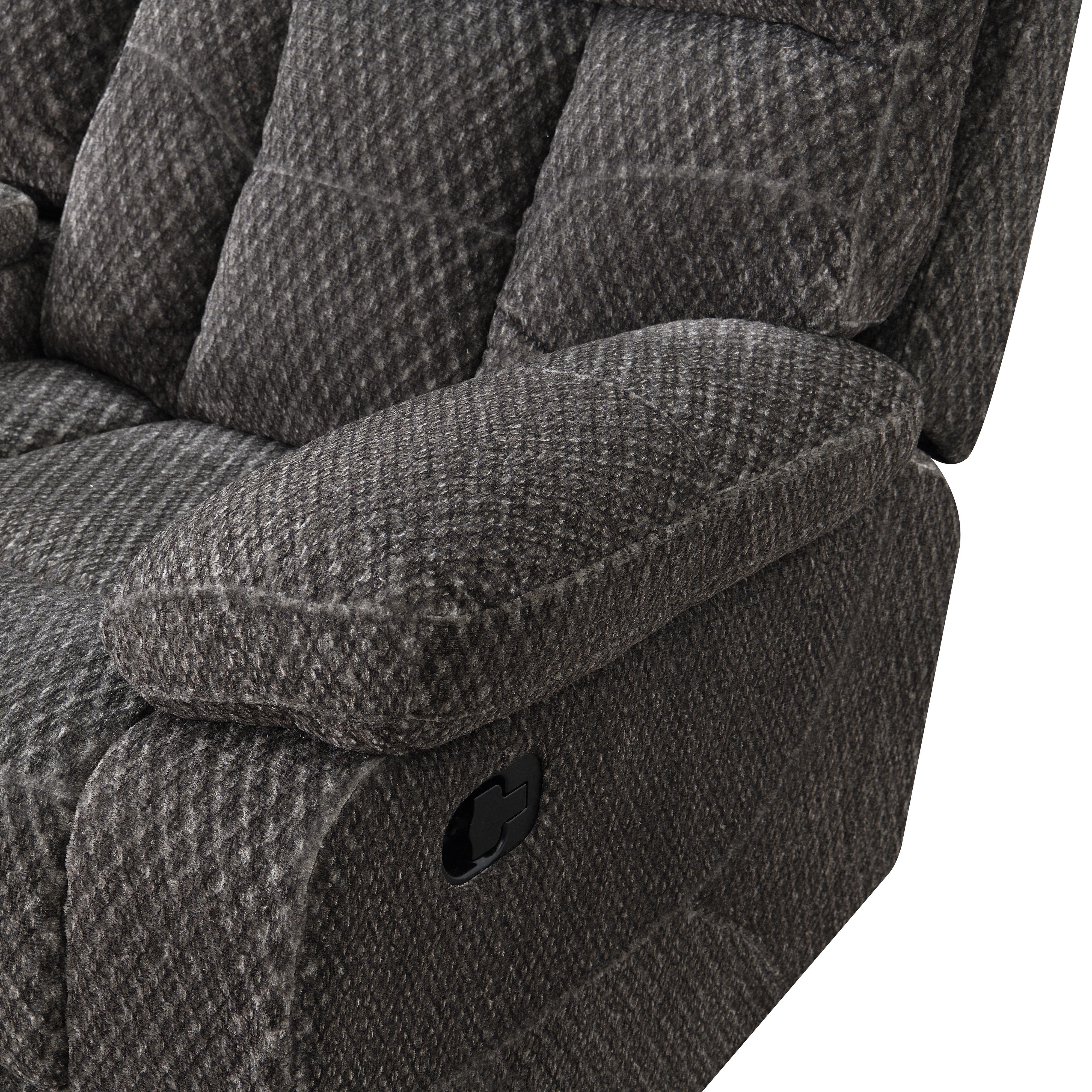 BRAVO CONSOLE LOVESEAT W/ DUAL RECLINERS-CHARCOAL - Ideal Furniture (Fresno,CA)