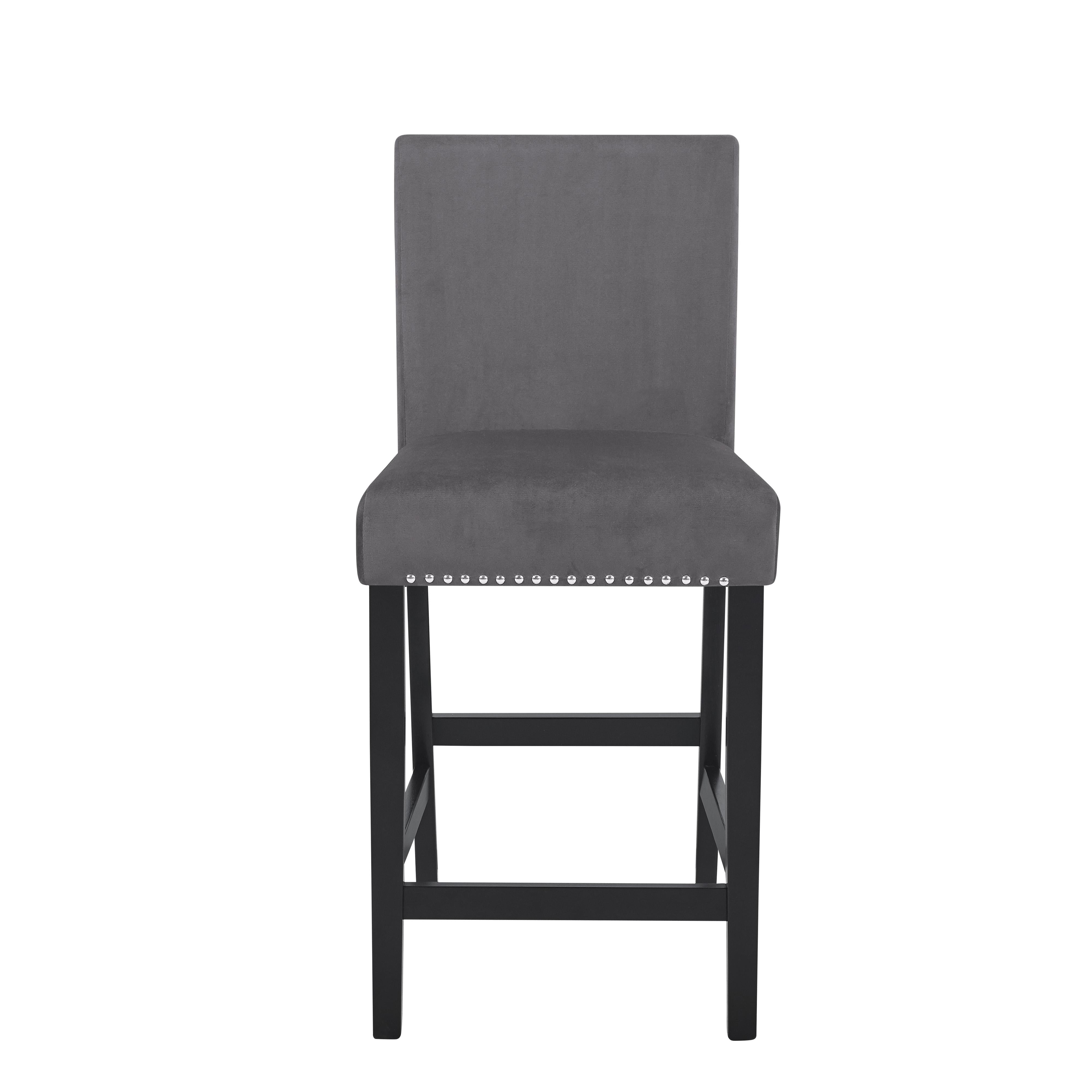 CELESTE 5PC 42" MARBLE FINISH COUNTER TABLE & 4 CHAIRS-GRAY - Ideal Furniture (Fresno,CA)