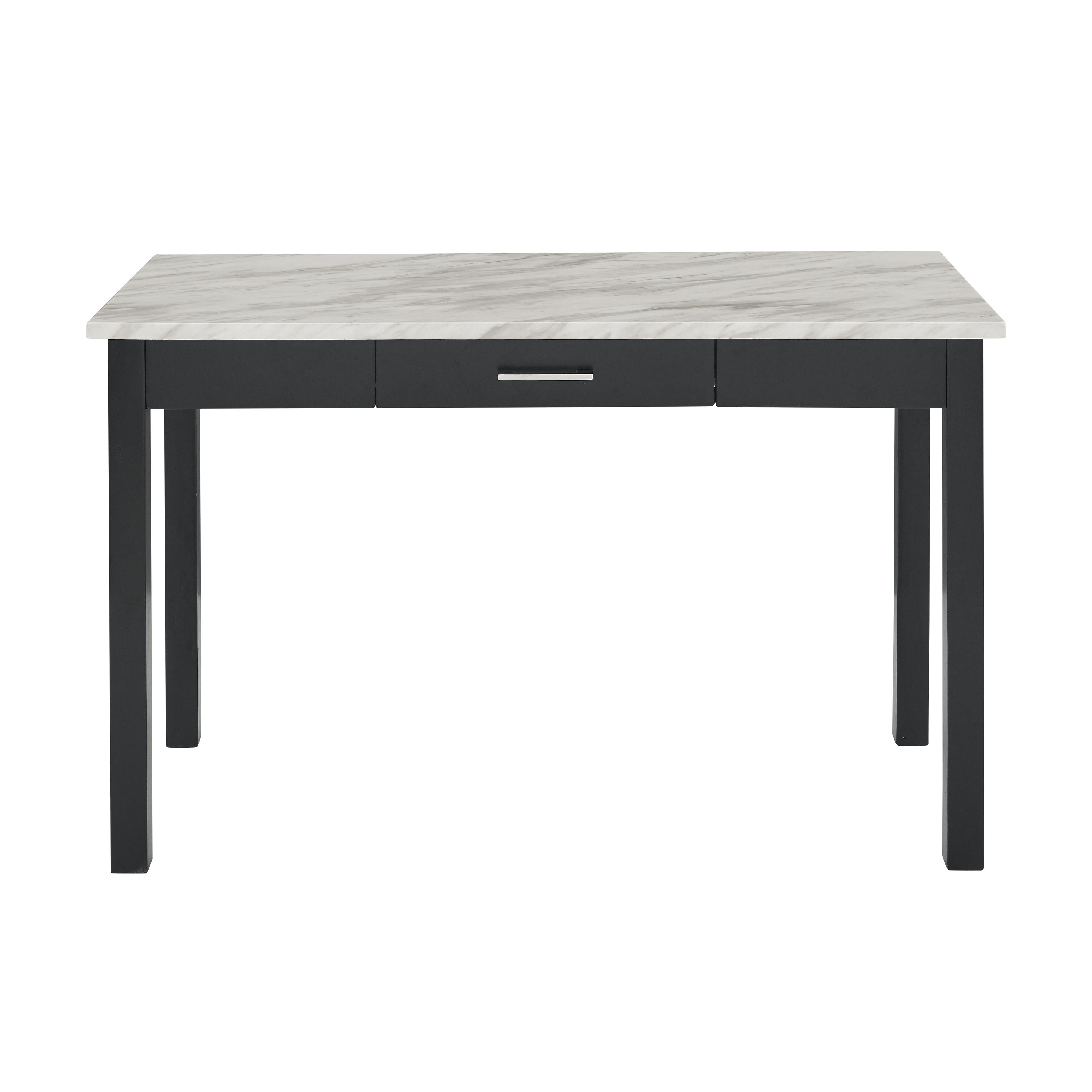 CELESTE DESK W/WHITE/GRAY FAUX MARBLE TOP-ESPRESSO BASE - Ideal Furniture (Fresno,CA)