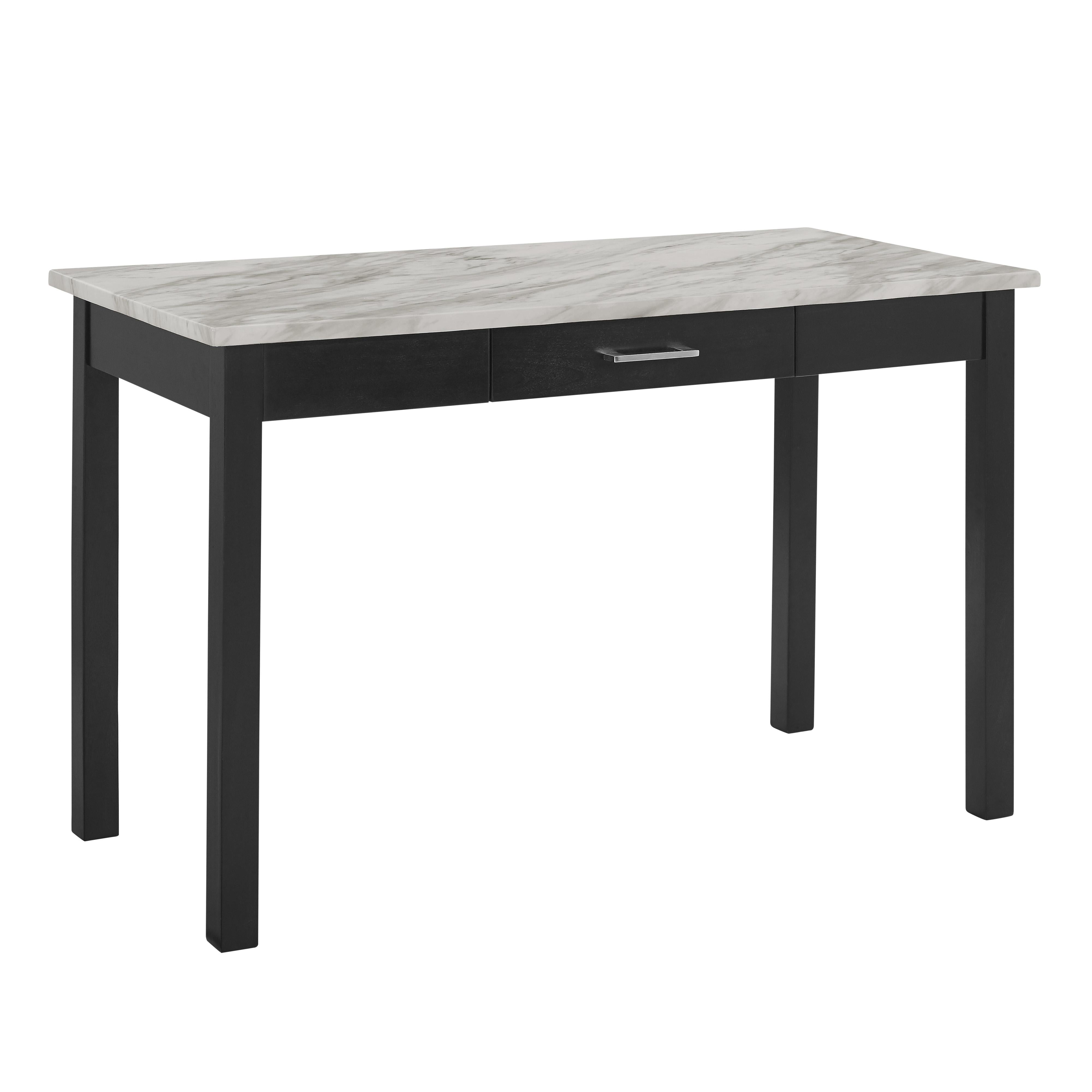 CELESTE DESK W/WHITE/GRAY FAUX MARBLE TOP-ESPRESSO BASE - Ideal Furniture (Fresno,CA)