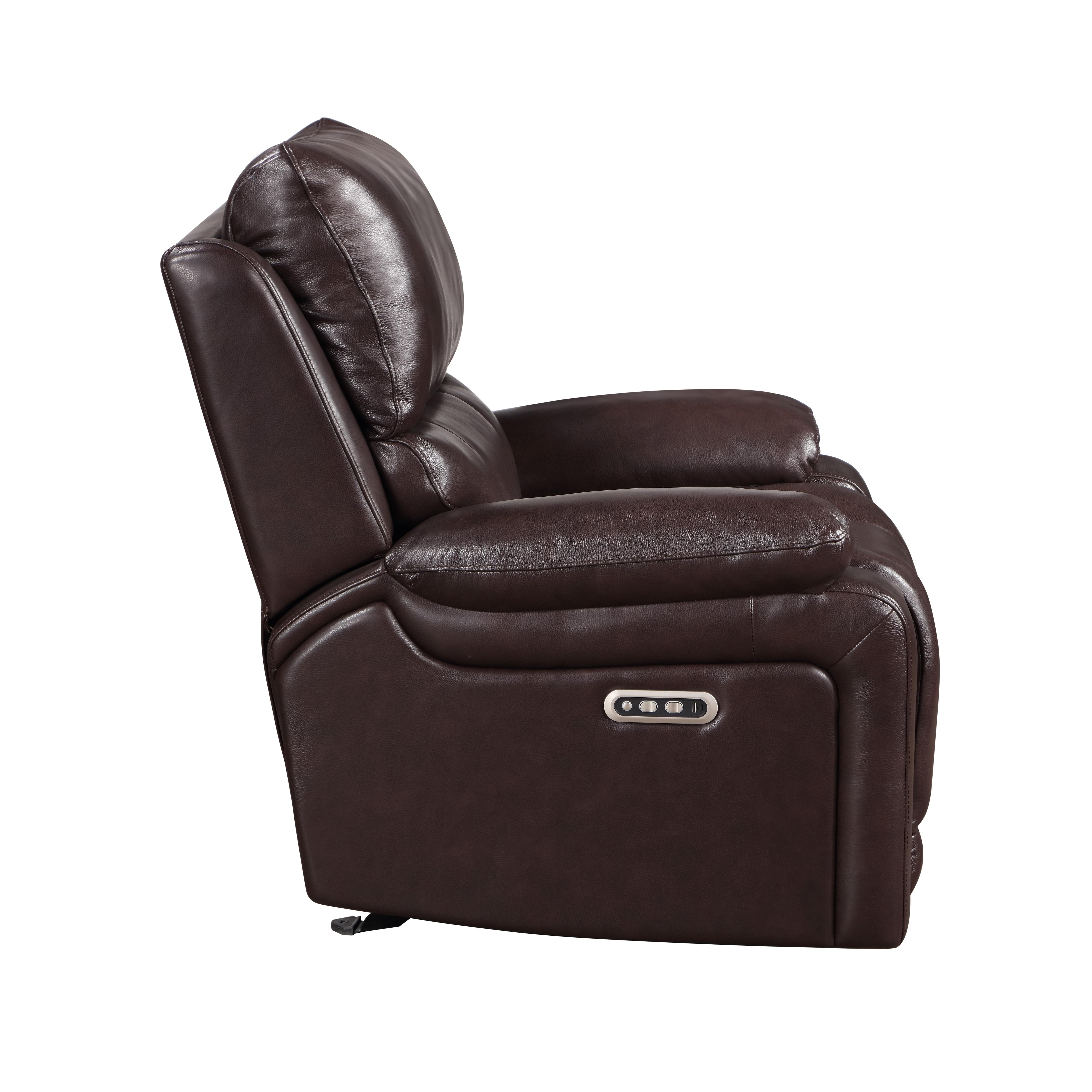 CICERO GLIDER RECLINER W/ PWR FR & HR-BROWN - Ideal Furniture (Fresno,CA)