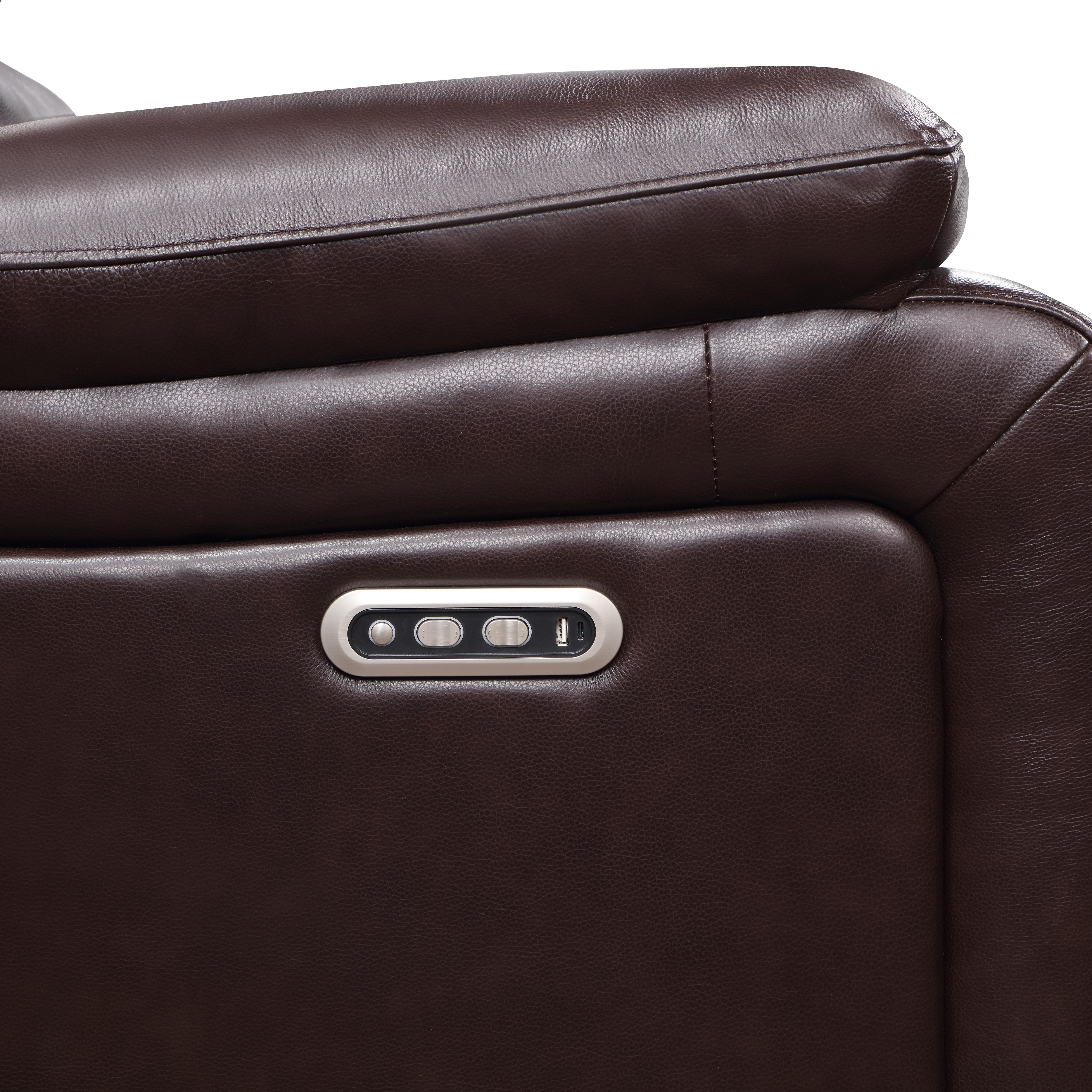 CICERO CONSOLE LOVESEAT W/ PWR FR & HR-BROWN - Ideal Furniture (Fresno,CA)